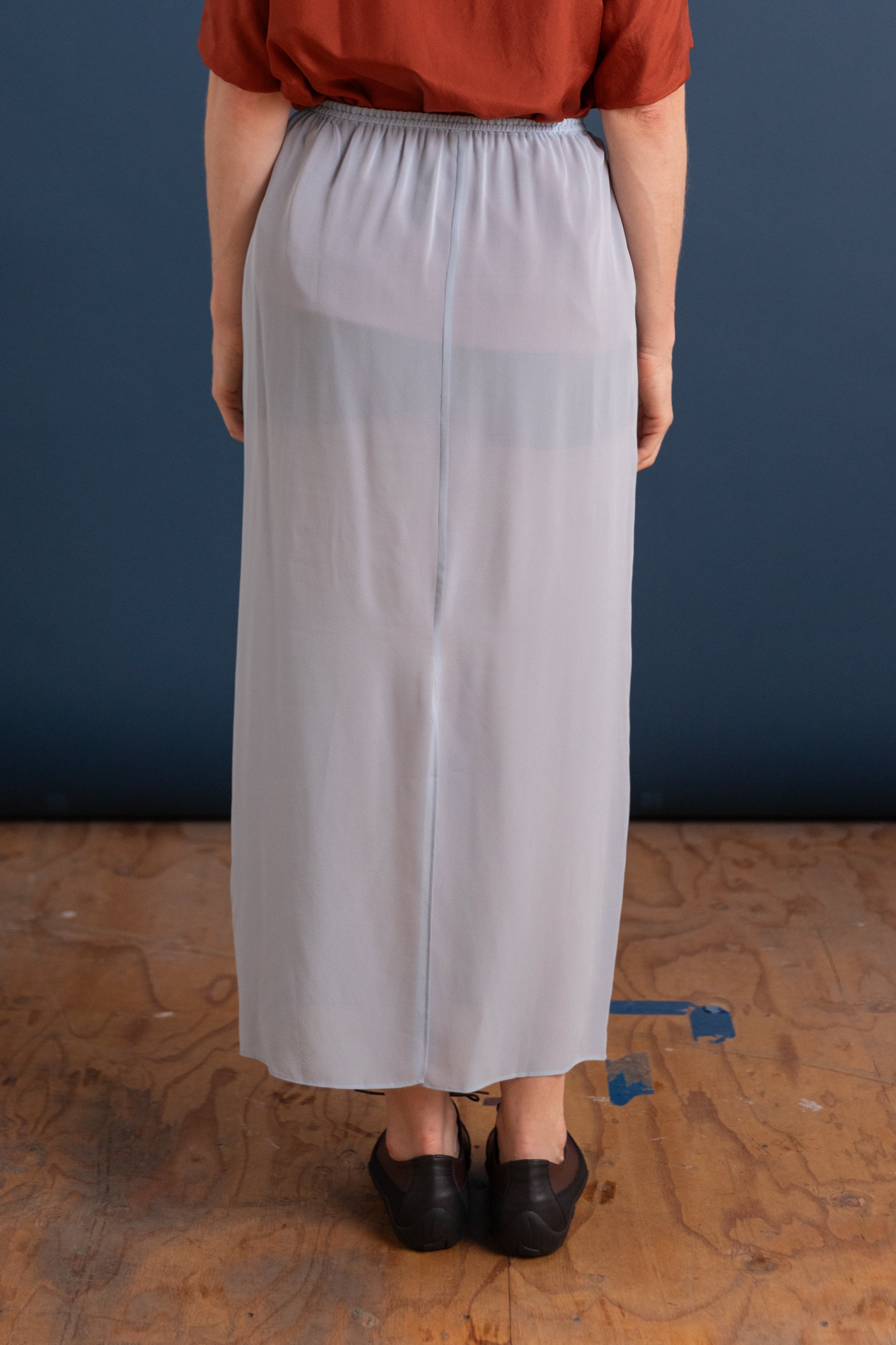 AIRY SILK GEORGETTE SKIRT IN LIGHT BLUE