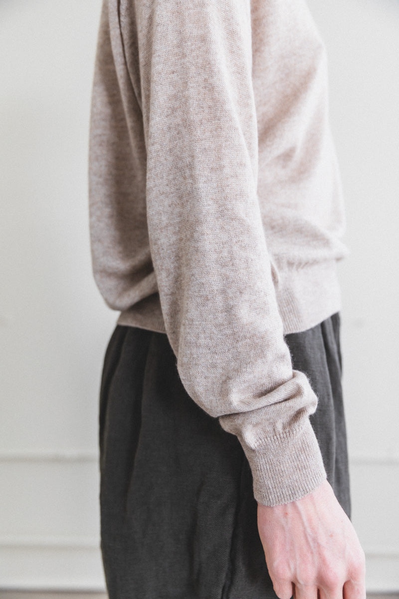 トップス 90s-00s Pure Cashmere Skipper Knit SUPER FINE CASHMERE SILK KNIT SKIPPER POLO IN TOP BEIGE