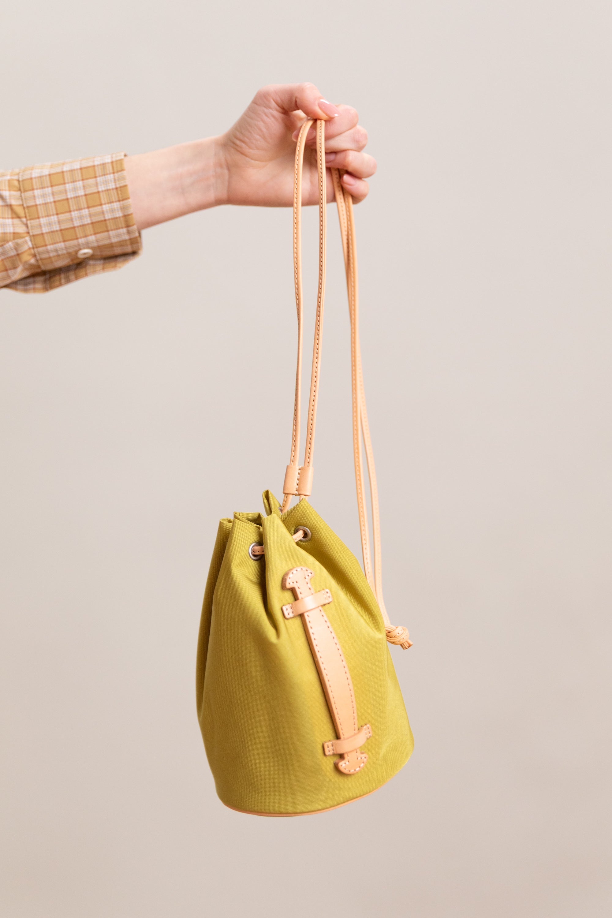 CORDURA NYLON SMALL SHOULDER BAG IN LIME YELLOW