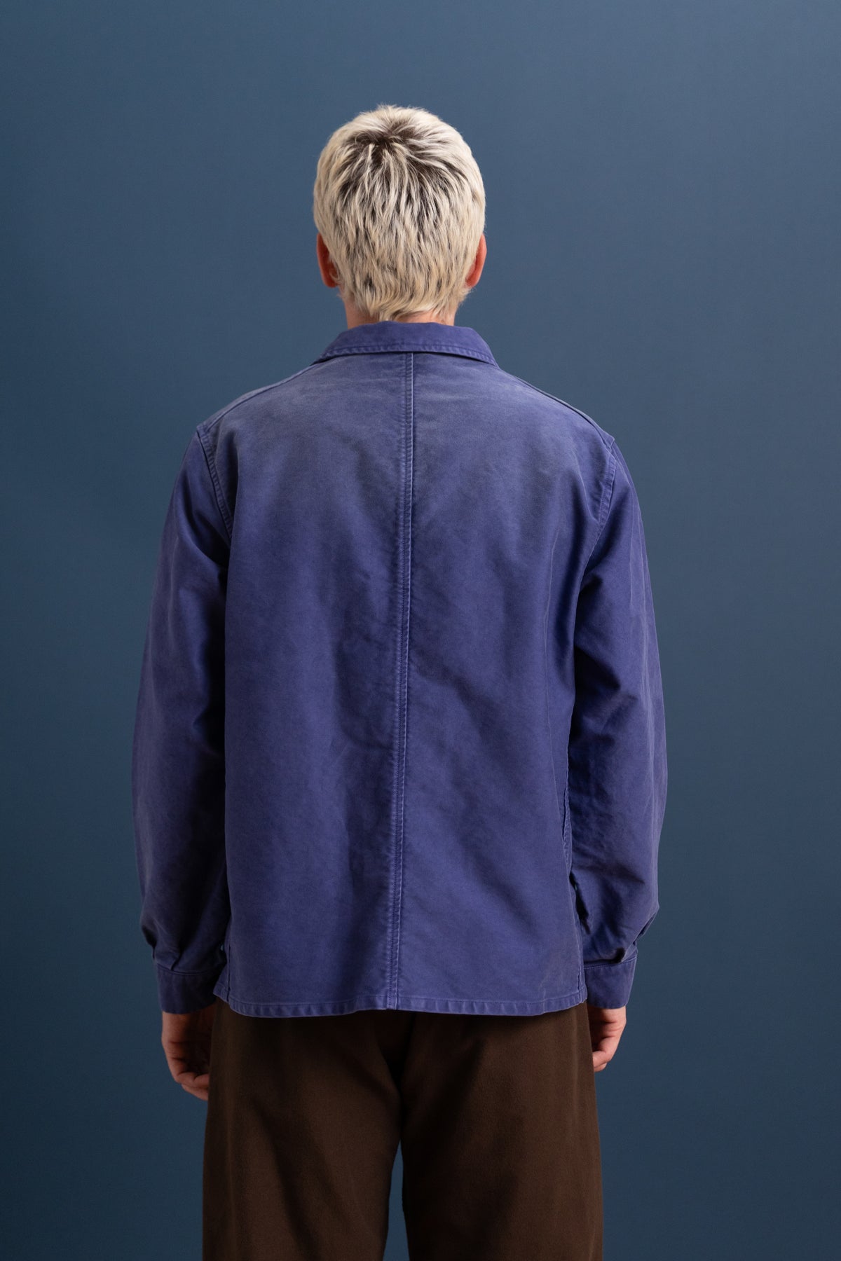 GARMENT-DYED ORGANIC COTTON HEAVY MOLESKIN COVERALL IN FADED NAVY