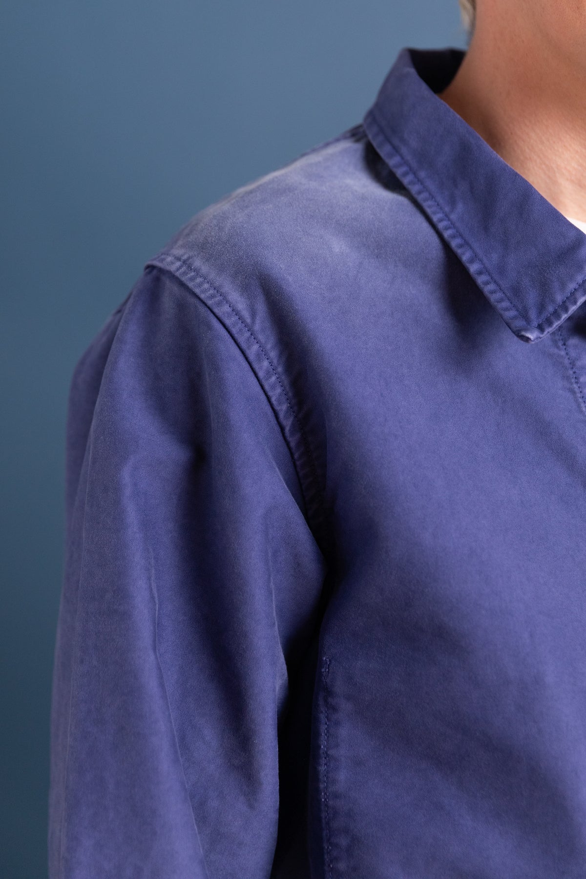 GARMENT-DYED ORGANIC COTTON HEAVY MOLESKIN COVERALL IN FADED NAVY