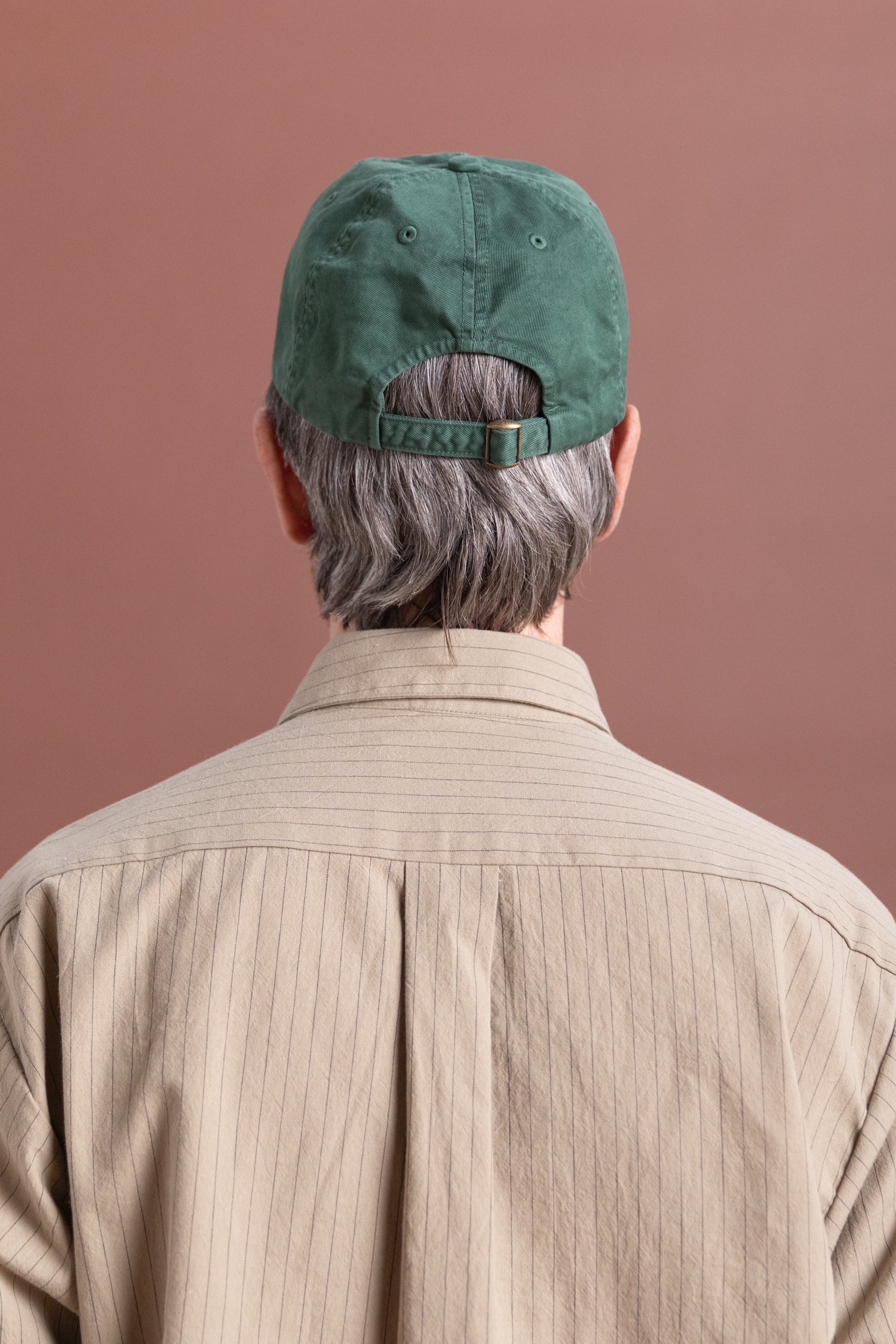 PRODUCT DYED FINX CHINO CAP MADE BY KIJIMATAKAYUKI IN DUSTY GREEN