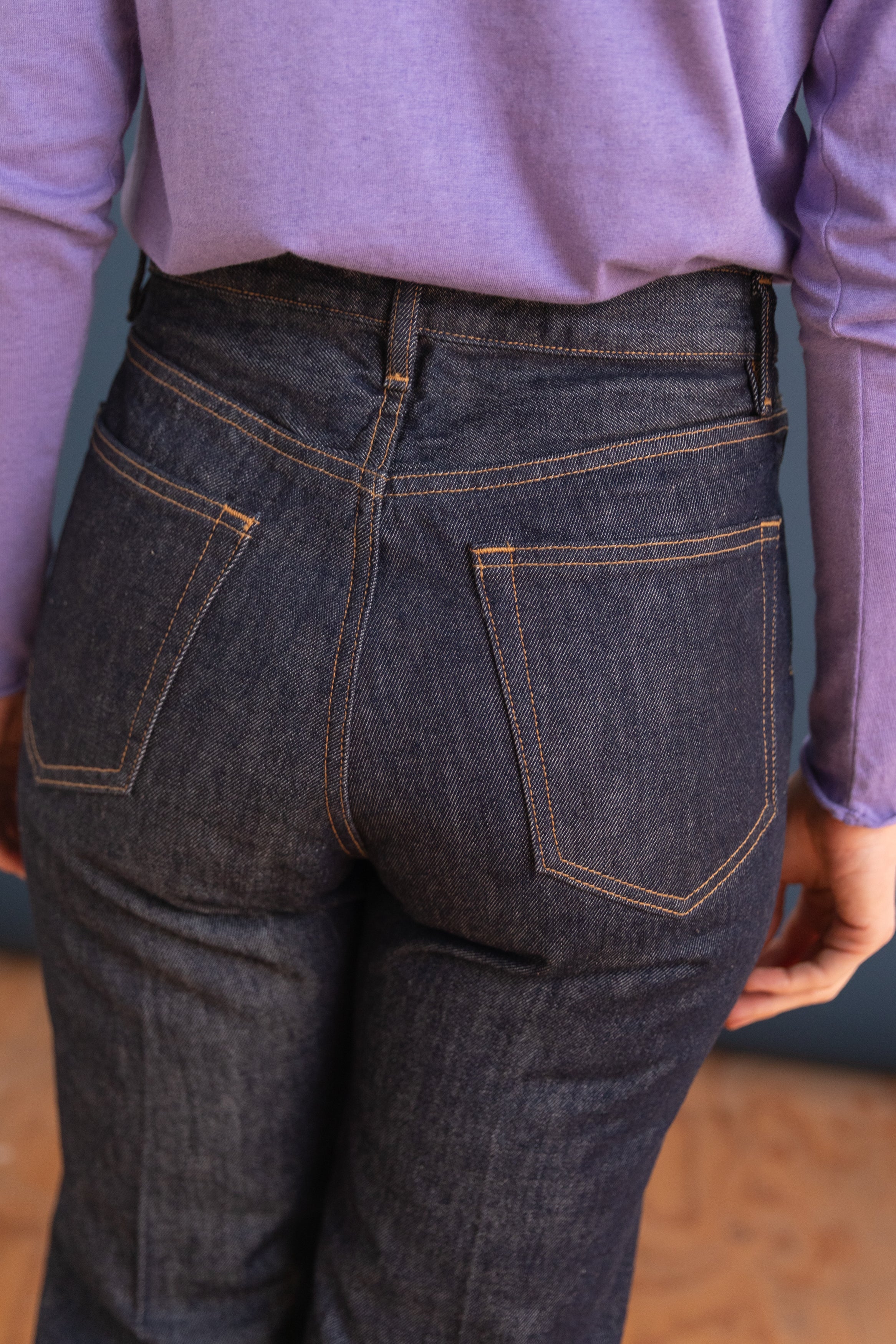 HARD TWIST DENIM PANTS IN INDIGO