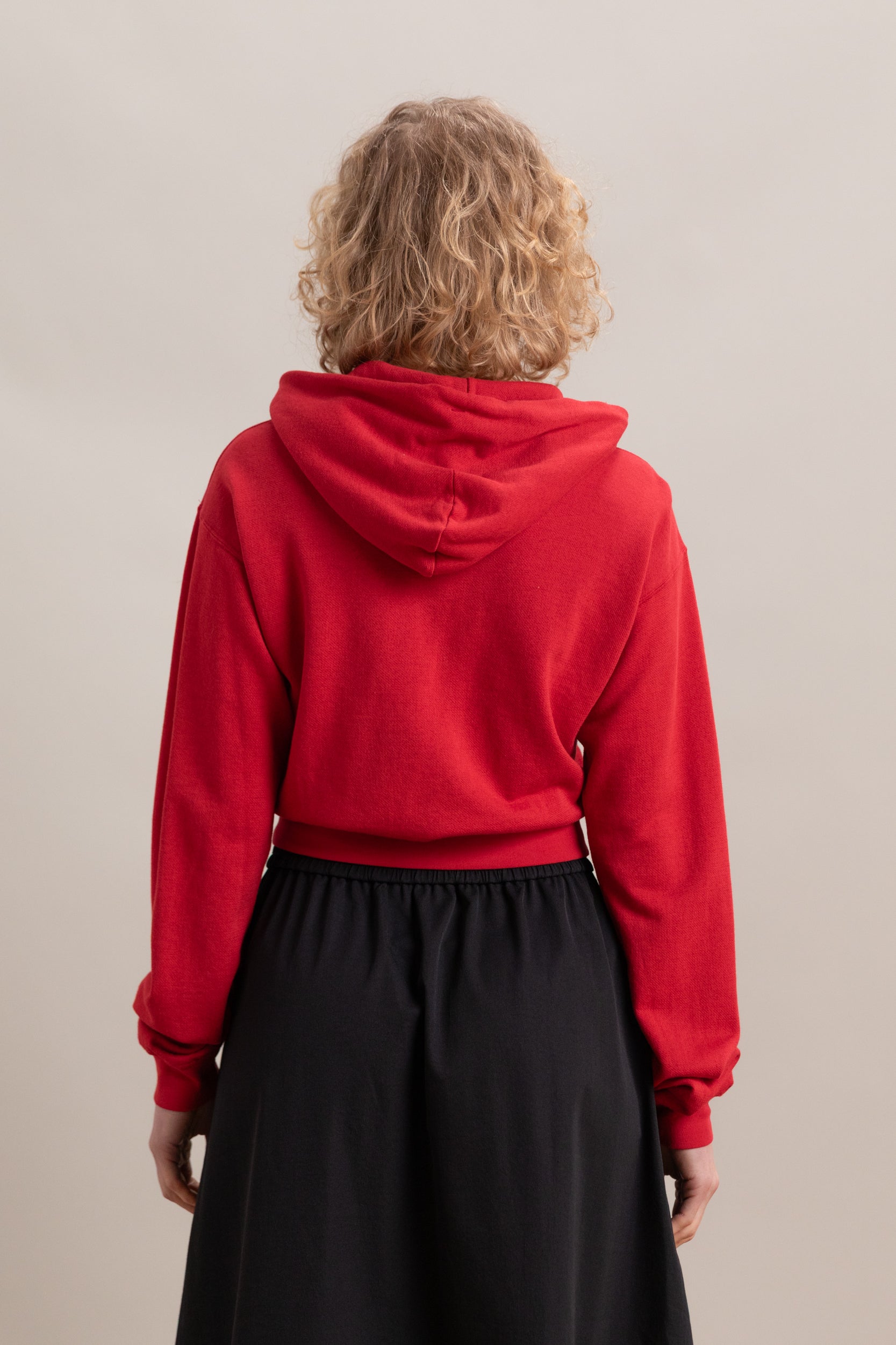 HIGH TWIST LIGHT SWEAT ZIP PARKA IN RED