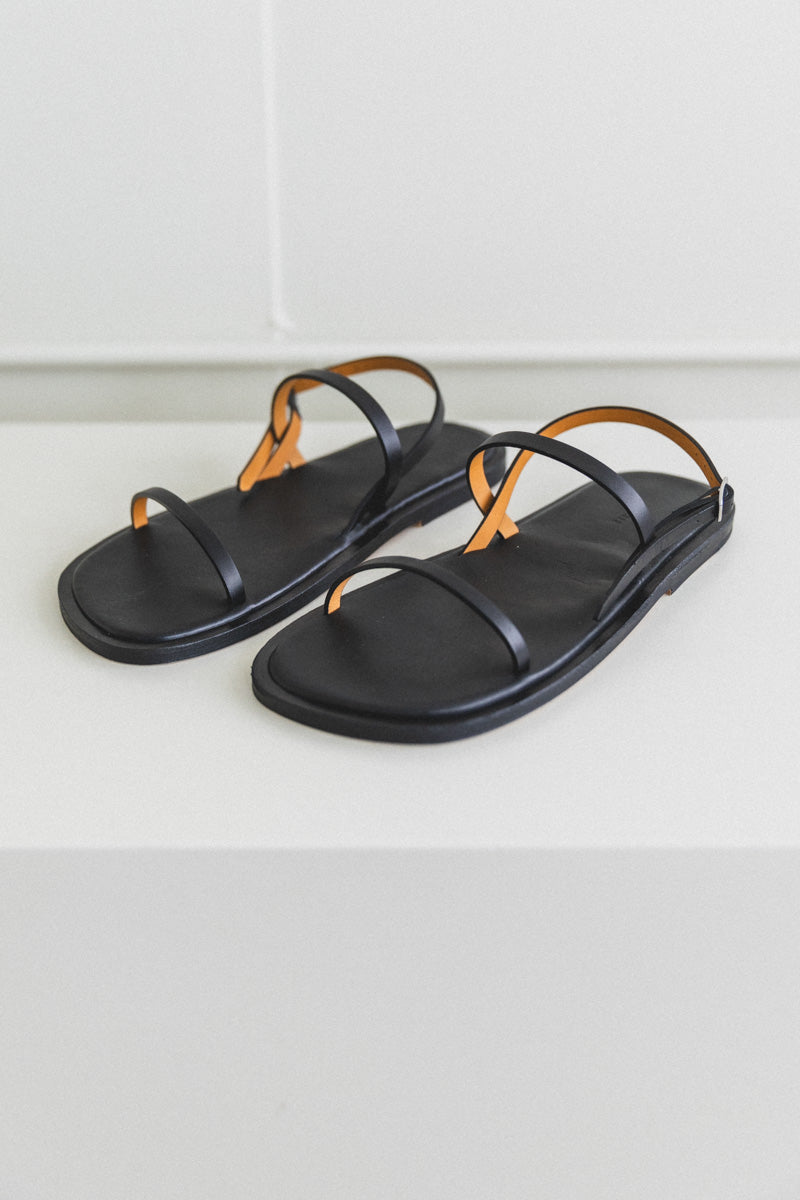 MEN'S LEATHER SANDALS IN BLACK