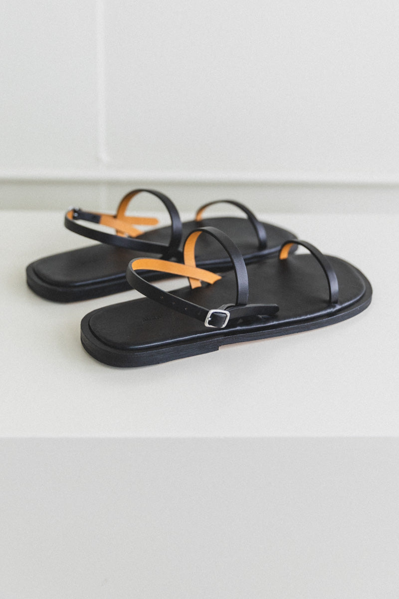 MEN'S LEATHER SANDALS IN BLACK