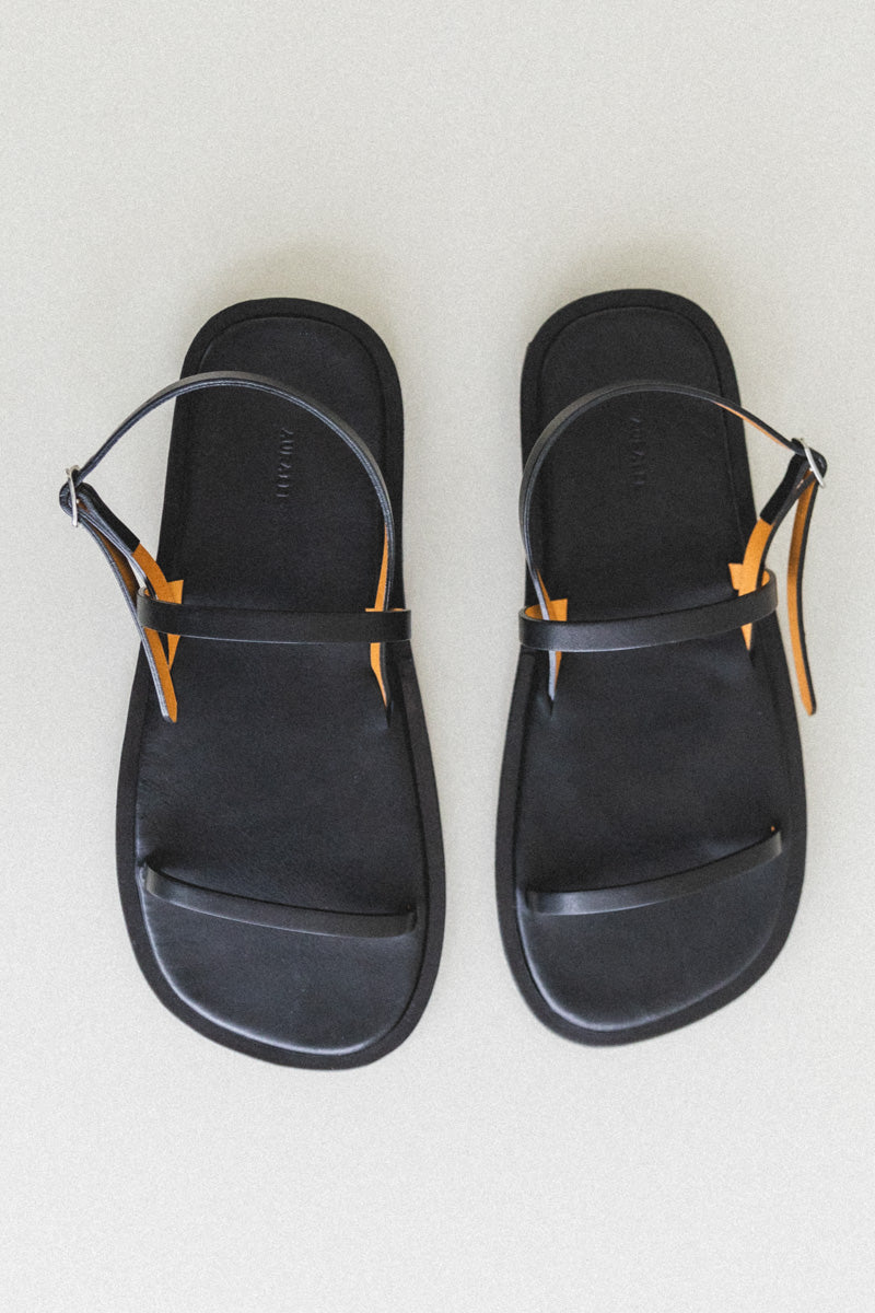 MEN'S LEATHER SANDALS IN BLACK