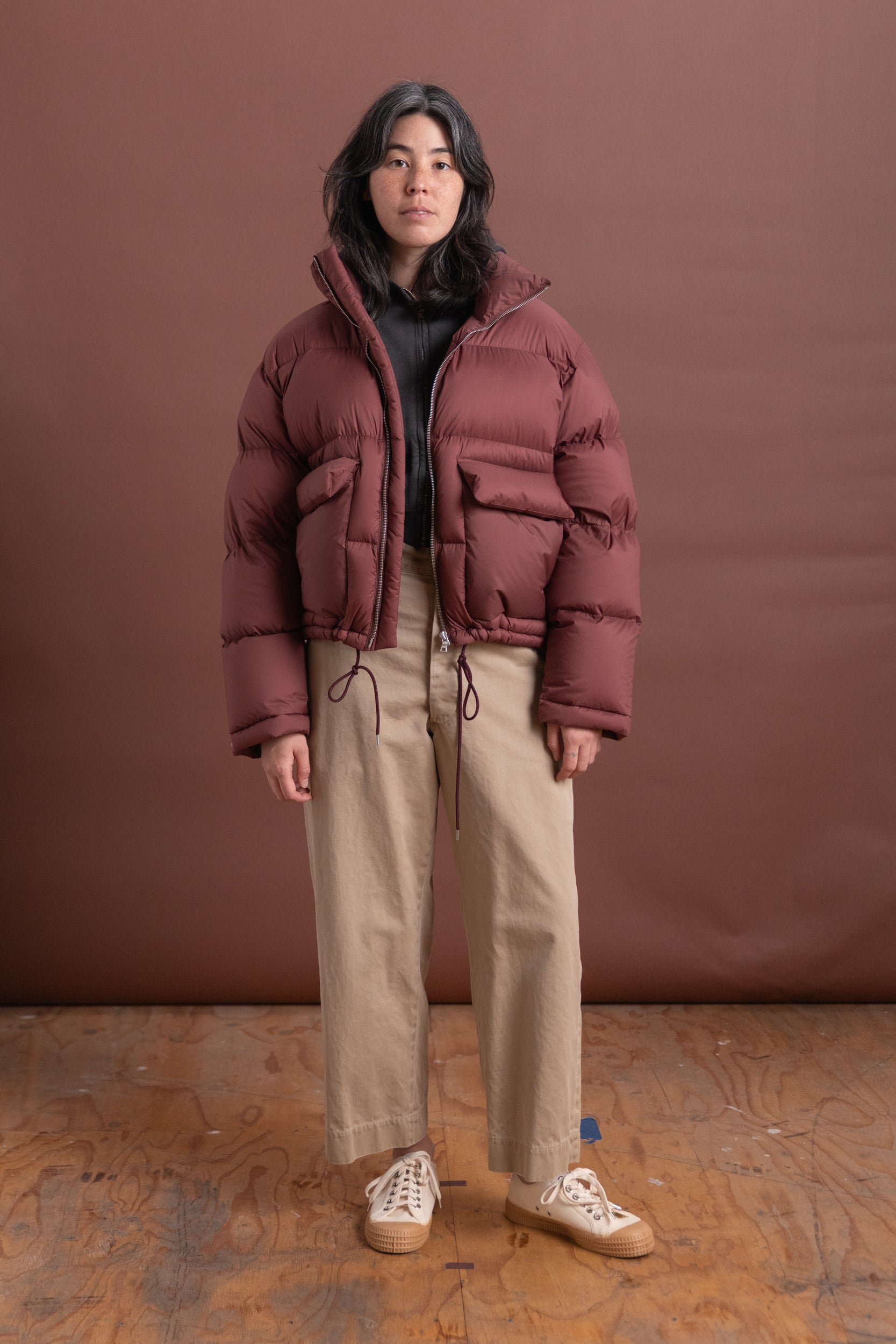 SUPER LIGHT NYLON RIPSTOP DOWN BLOUSON IN BURGUNDY