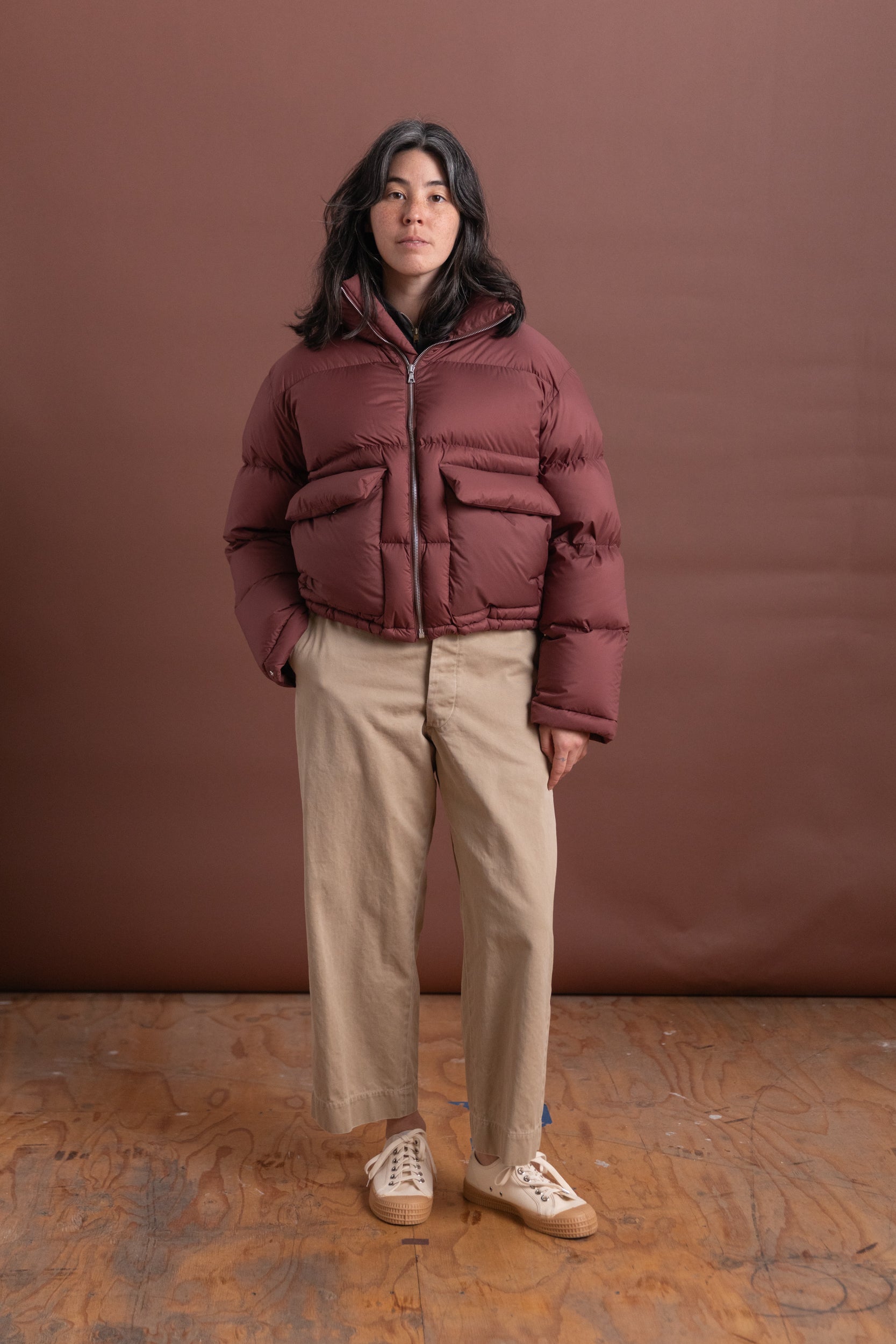 LIGHT COTTON WOOL VIYELLA JACKET IN LIGHT KHAKI