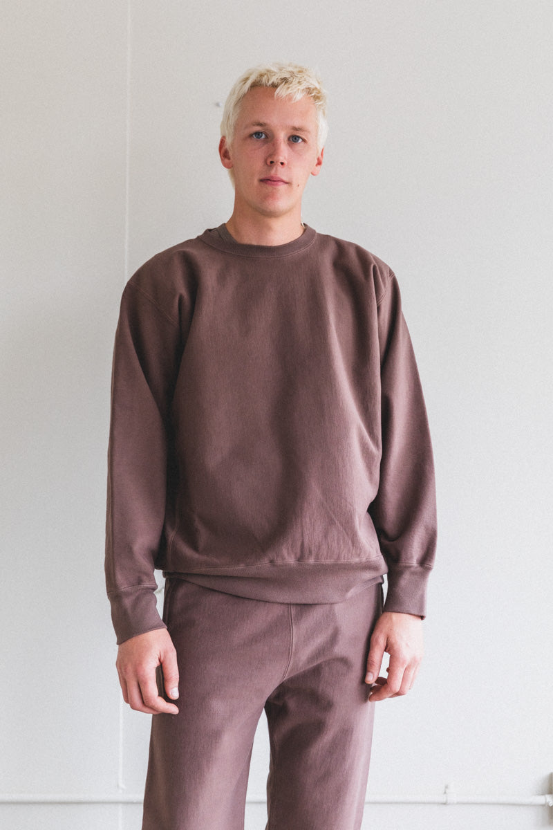 SUPER MILLED SWEAT PULLOVER IN BROWN