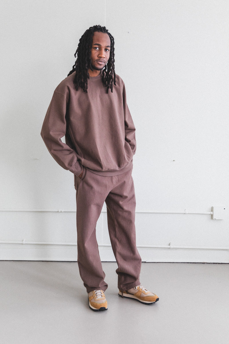 SUPER MILLED SWEAT PULLOVER IN BROWN