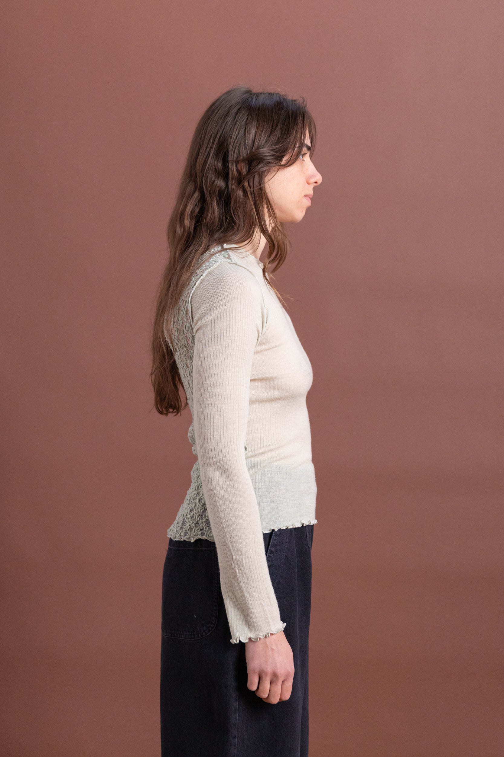 KENRU LONG SLEEVE TEE IN BRUN GREEN