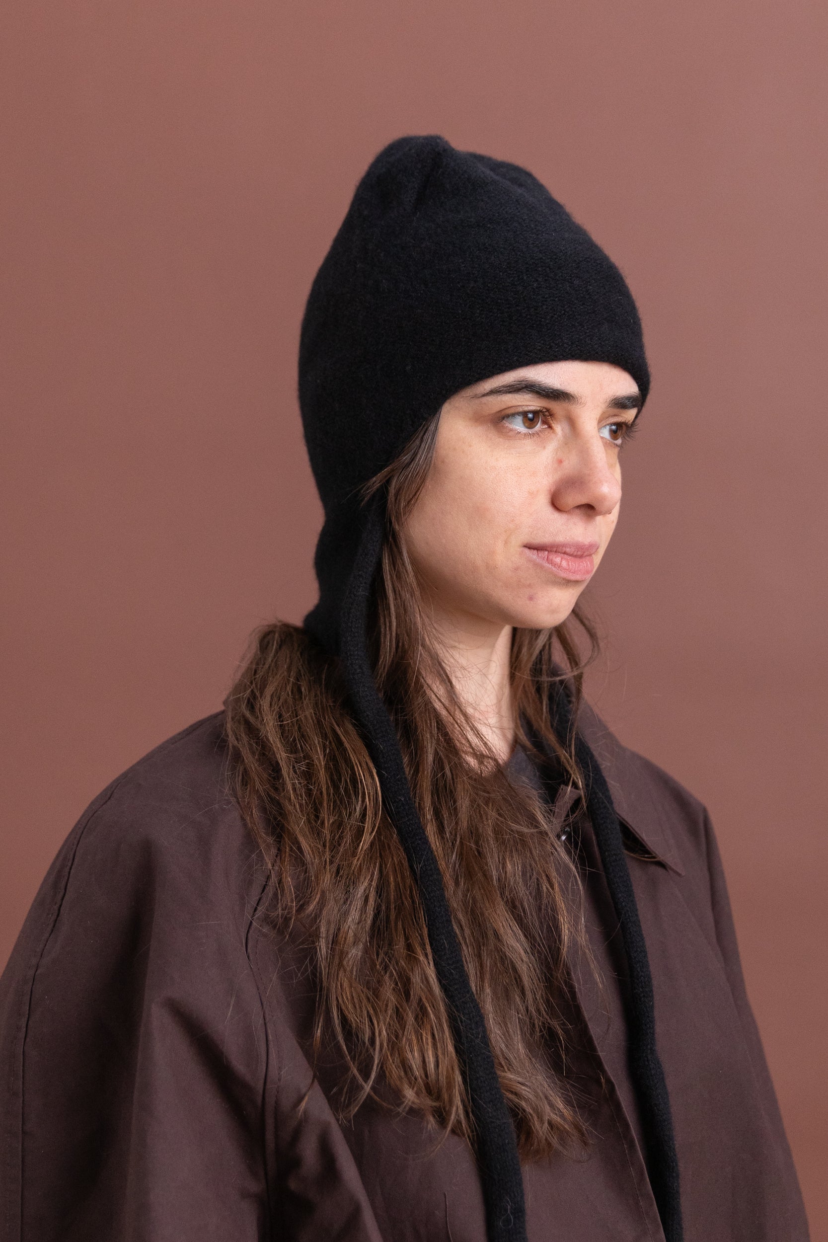 TIER HOODED WRAP IN RECYCLED CASHMERE