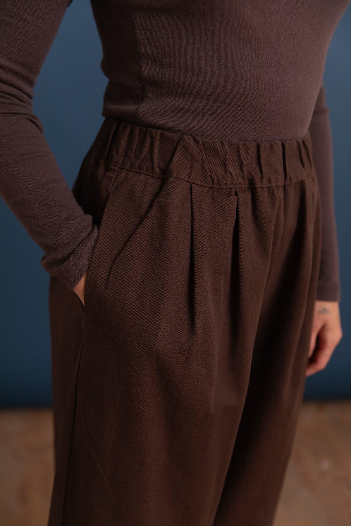 WIDE PANTS IN CACAO