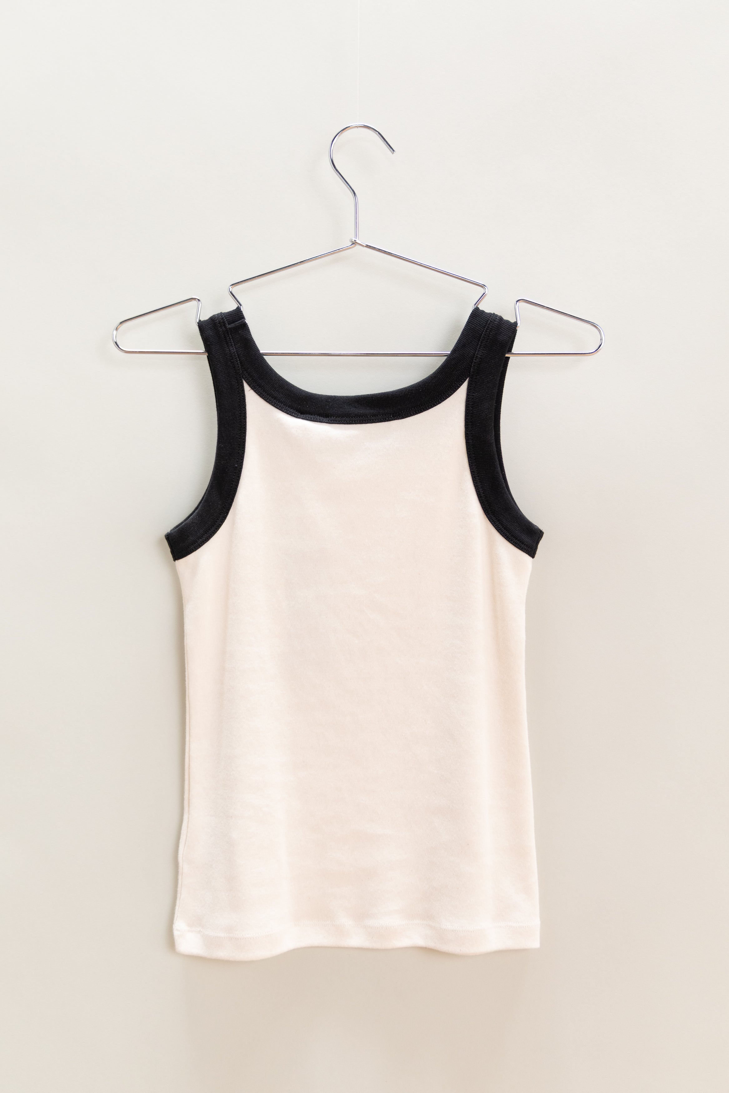 THISTLE TANK TOP IN NATURAL/BLACK FINE RIB JERSEY