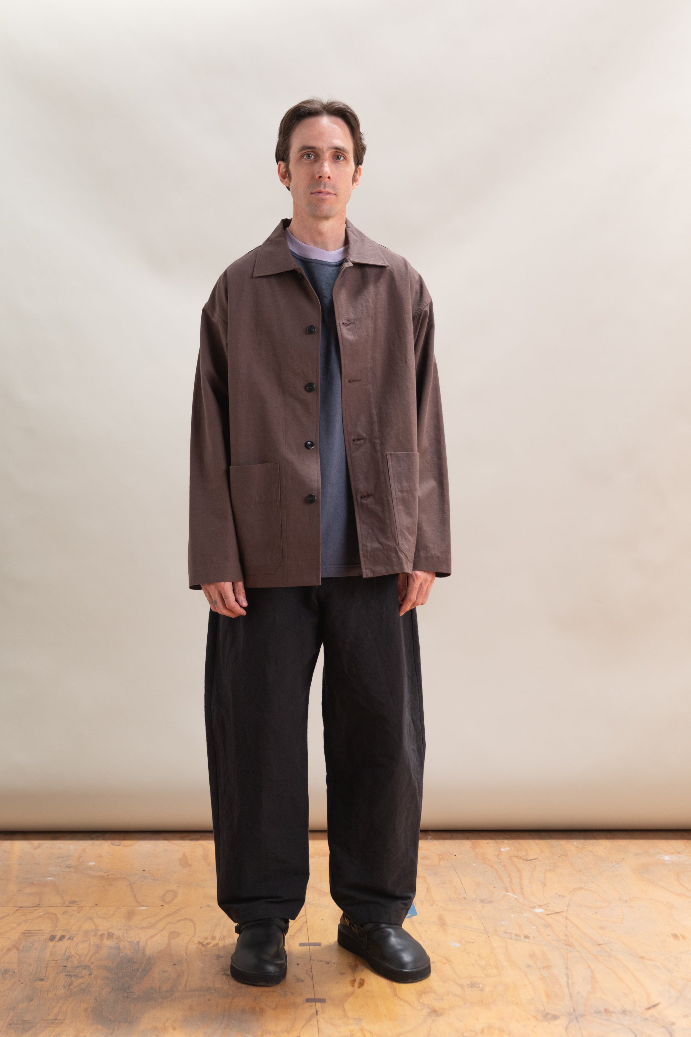 ジャケット・アウター 26ss COTTON/LINEN SLAB LAWN SHIRT JACKET LINDEN JACKET IN MINERAL NEP COTTON LINEN