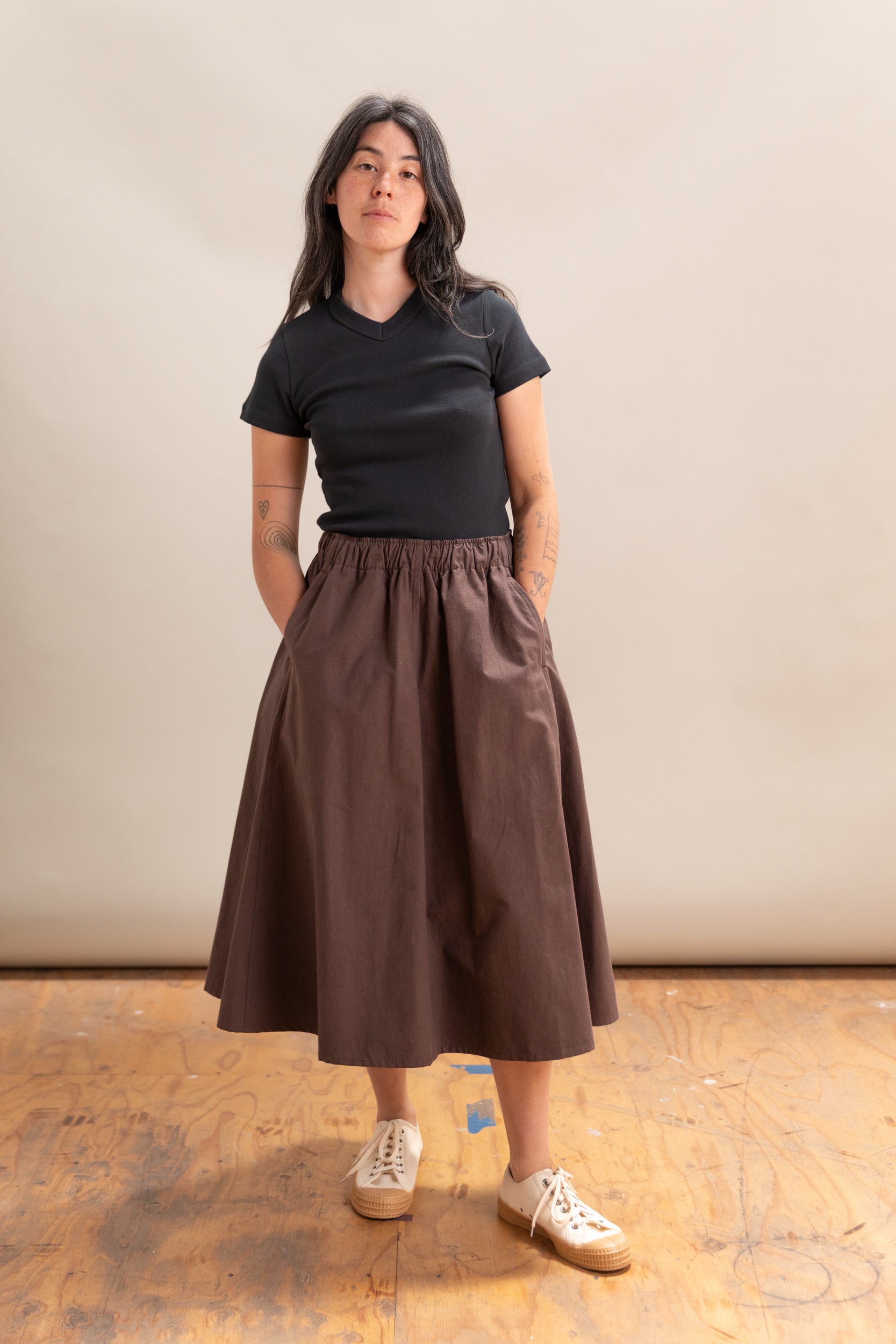 POPLAR SKIRT IN MINERAL NEP COTTON LINEN