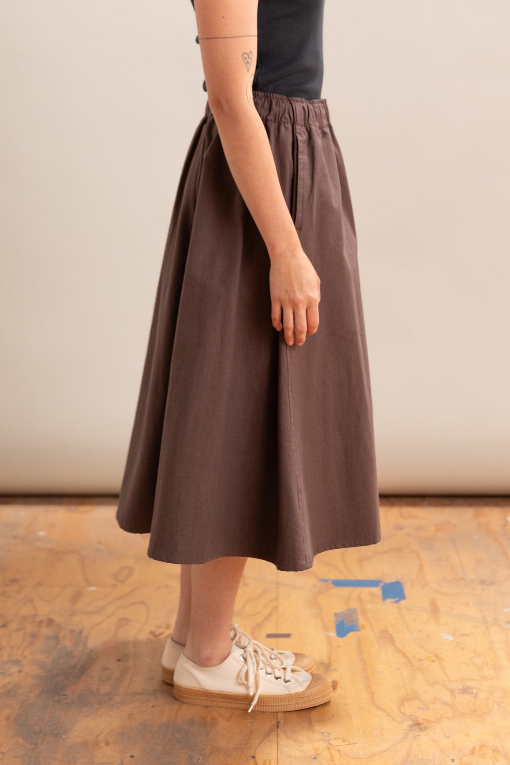 POPLAR SKIRT IN MINERAL NEP COTTON LINEN