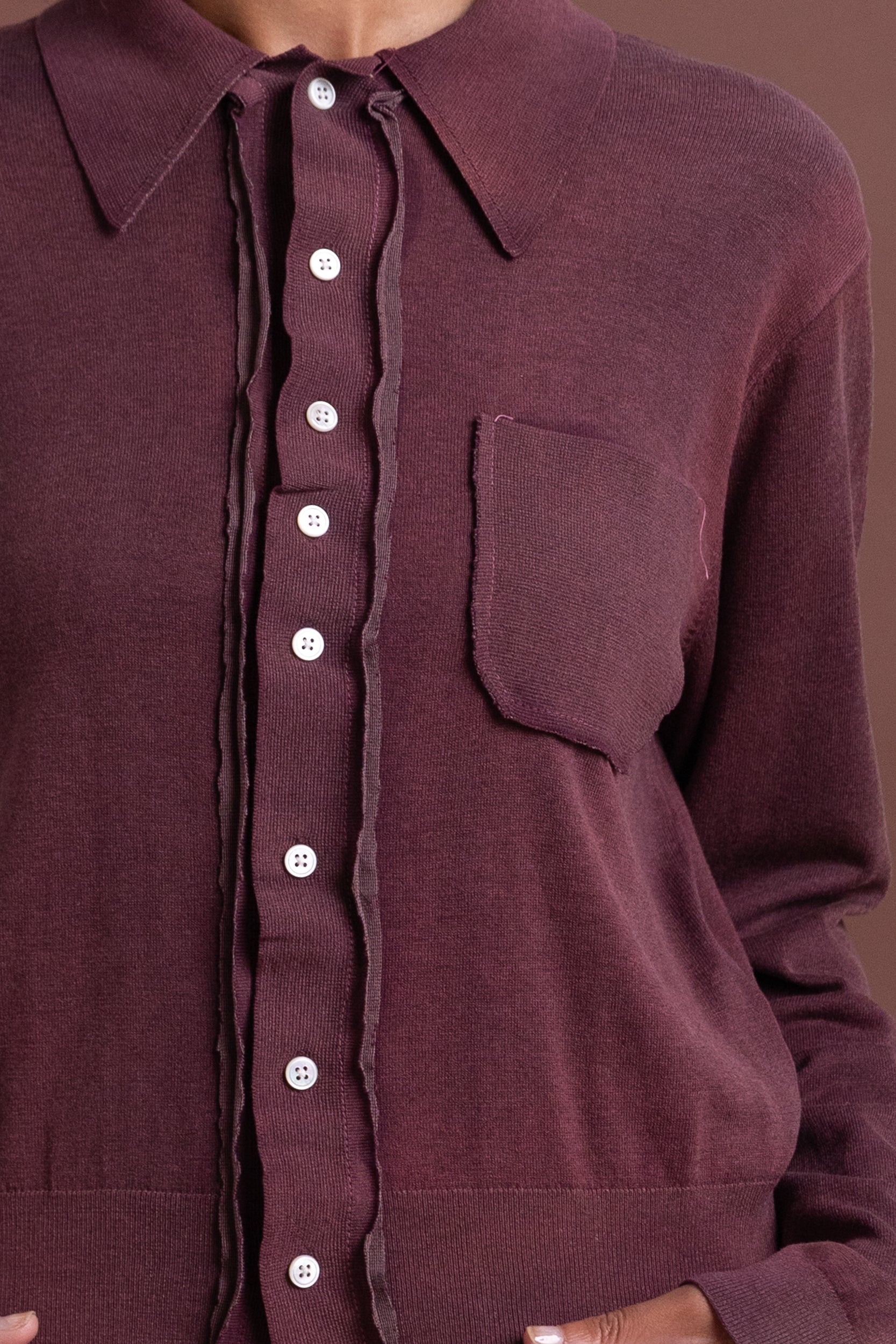 70's CARDIGAN IN FADE OUT PURPLE