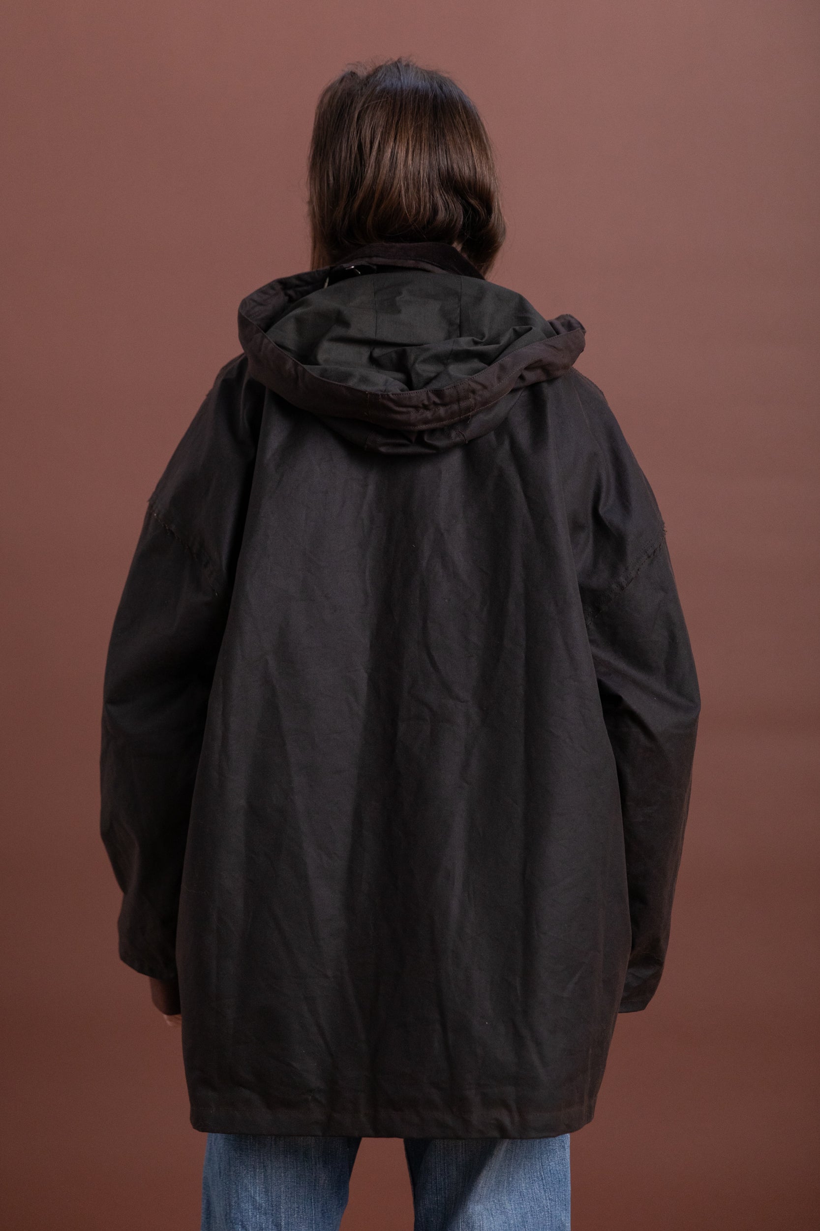 OUTDOOR HUNTING JACKET IN BROWN WAXED COTTON