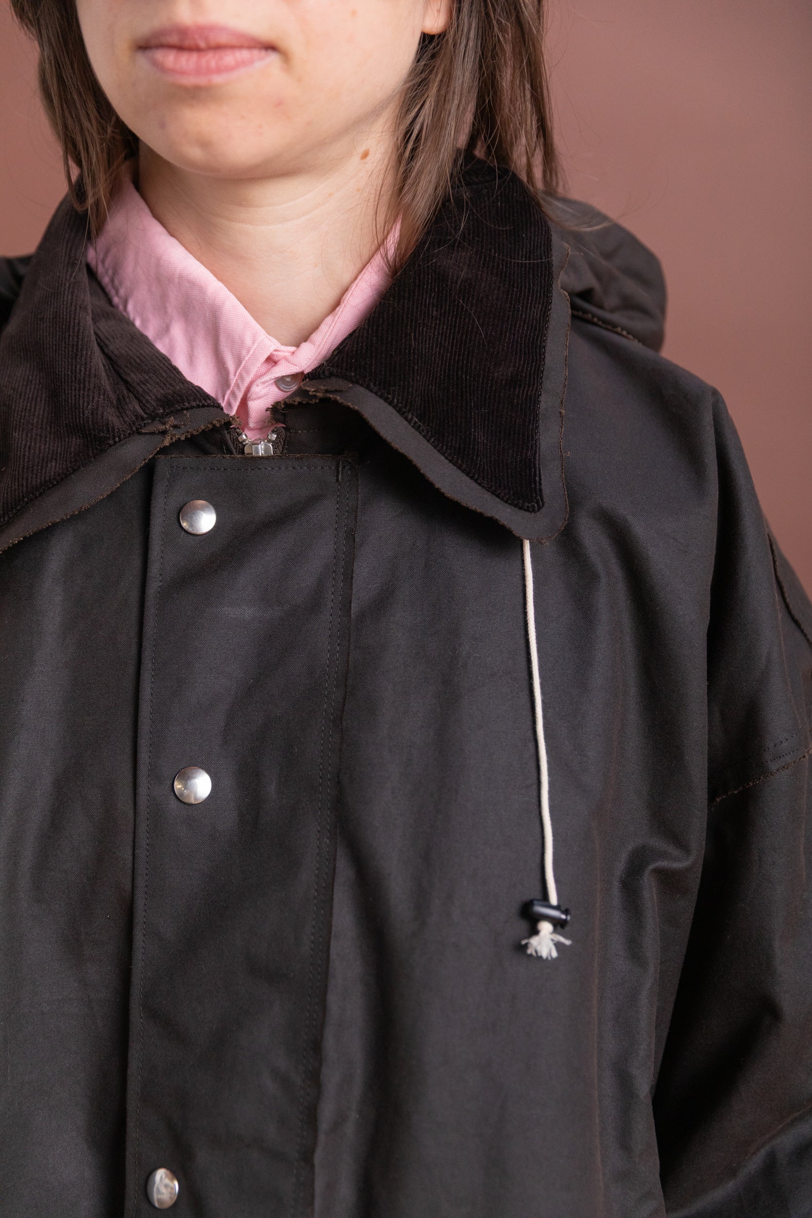 OUTDOOR HUNTING JACKET IN BROWN WAXED COTTON