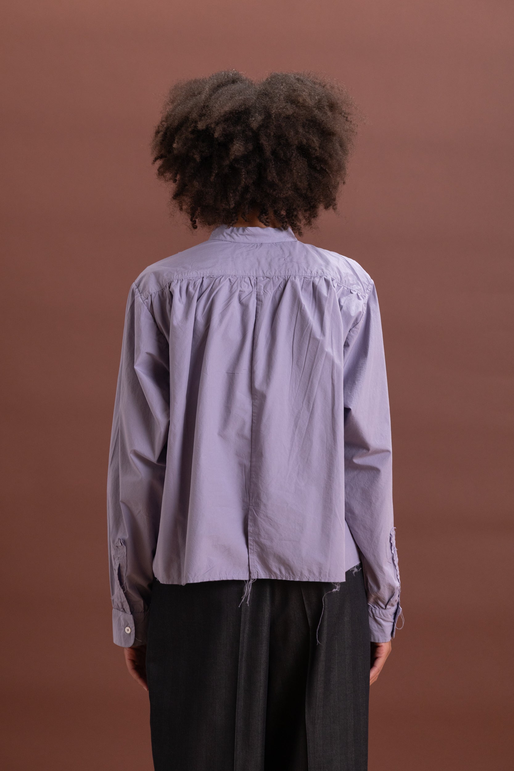 ANORAK SHIRT IN PURPLE COTTON POPLIN