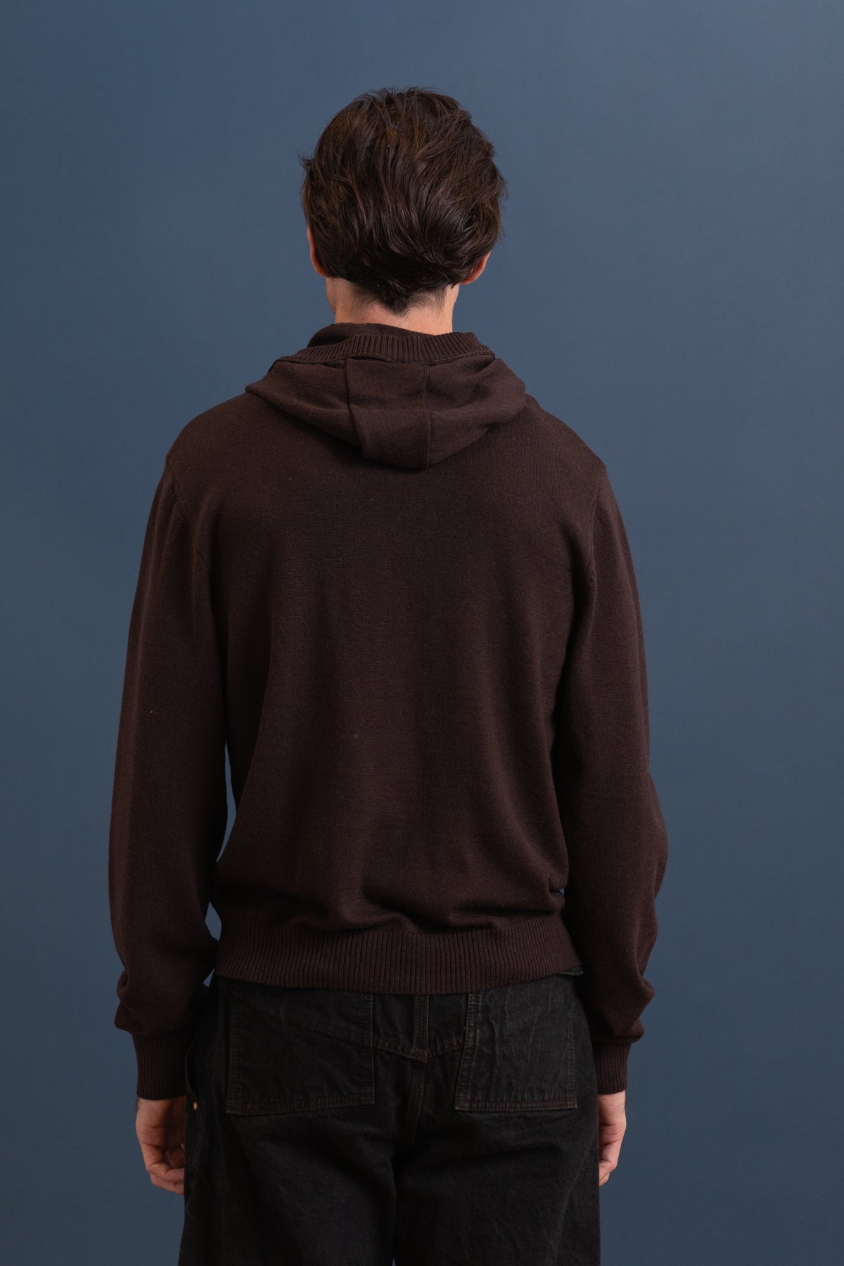 BALACLAVA KNIT IN BROWN MERINO WOOL