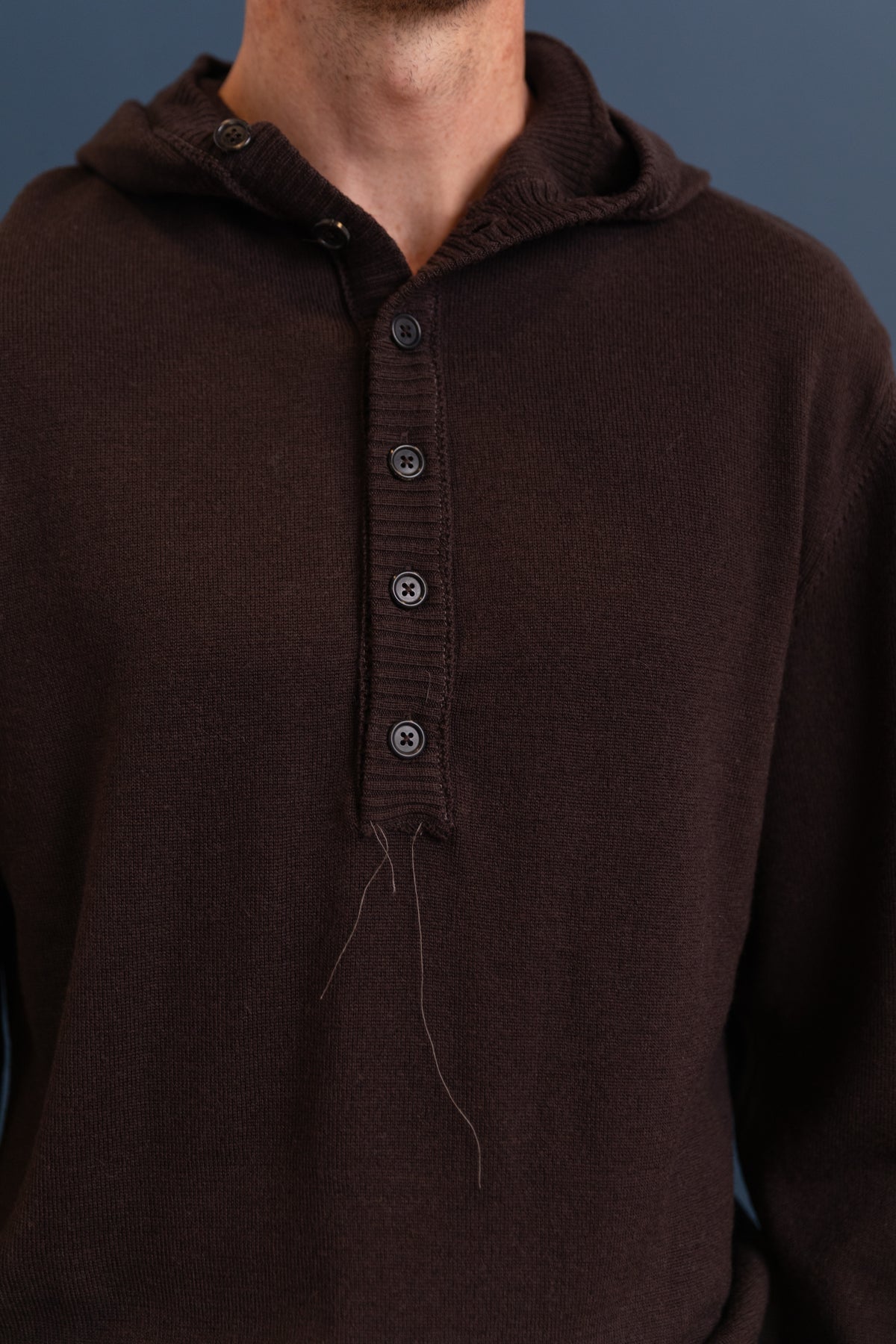 BALACLAVA KNIT IN BROWN MERINO WOOL