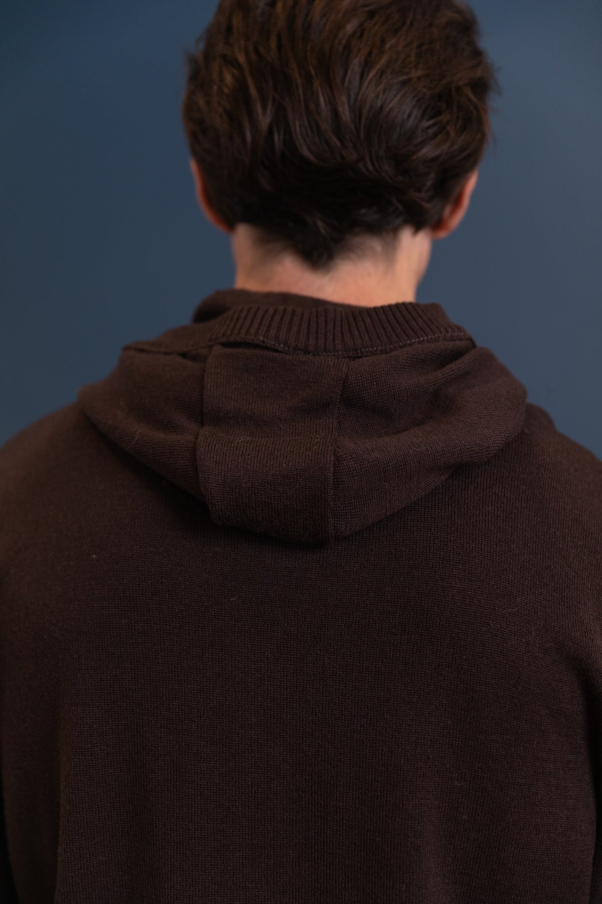 BALACLAVA KNIT IN BROWN MERINO WOOL