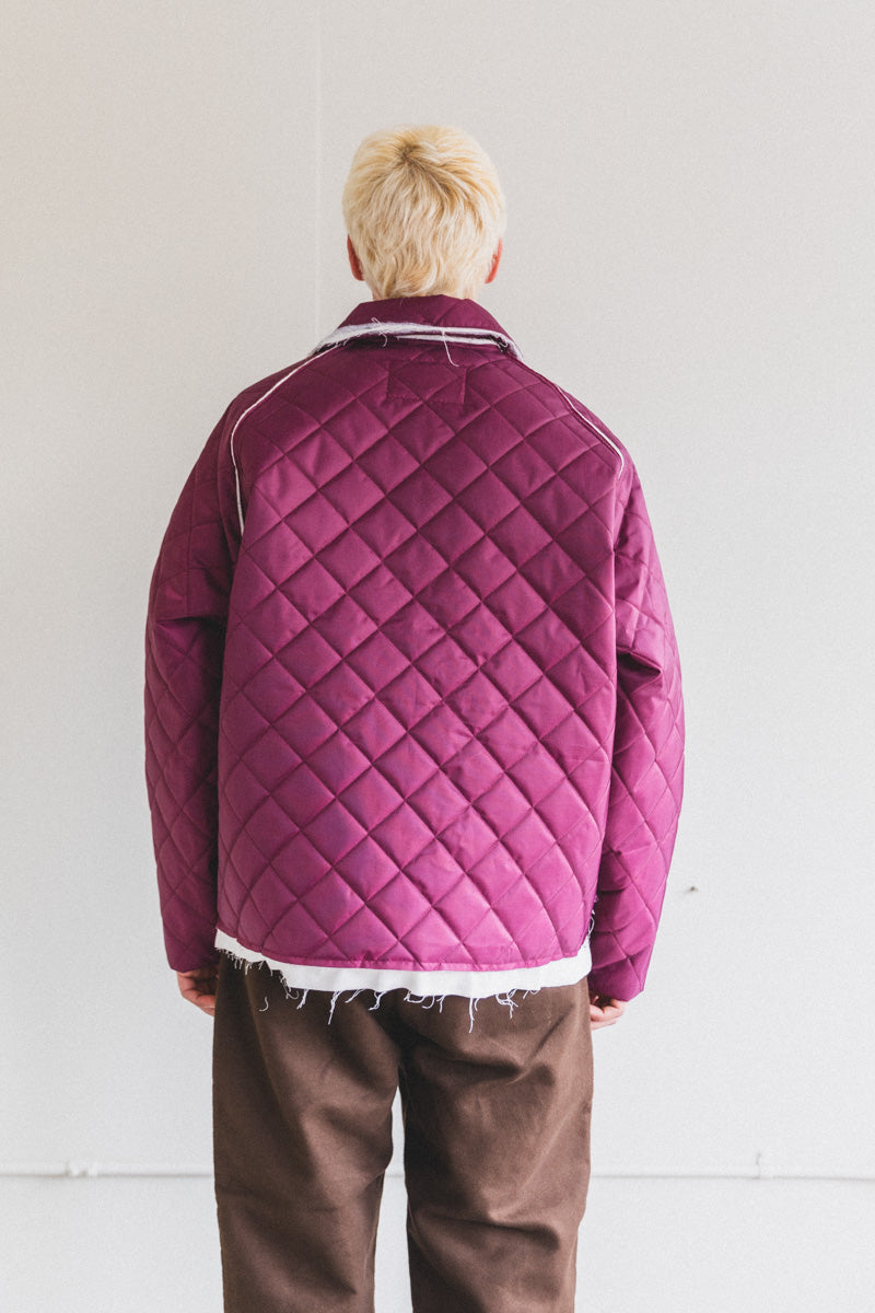 PADDED COACH JACKET IN BURGUNDY