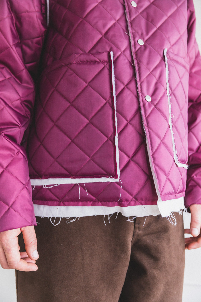 PADDED COACH JACKET IN BURGUNDY