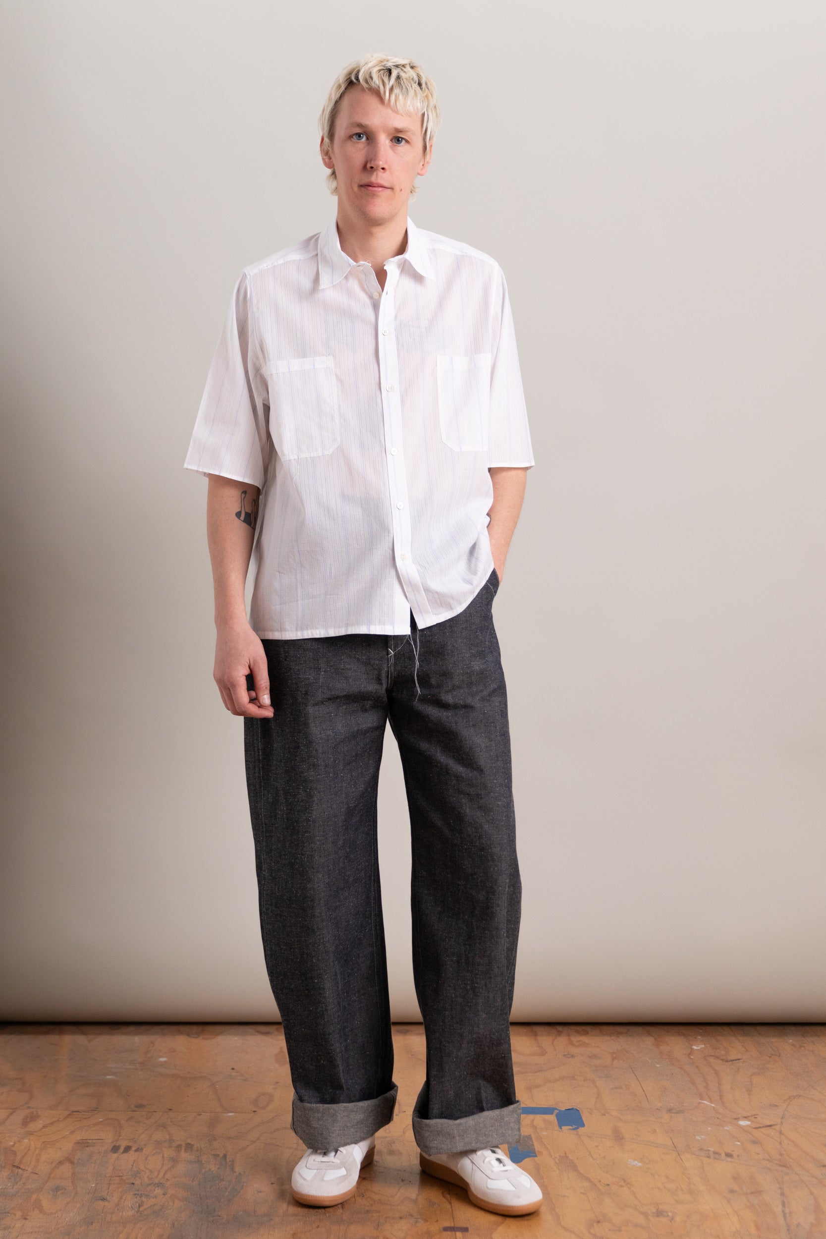 BOXY SHIRT IN BLUE STRIPE