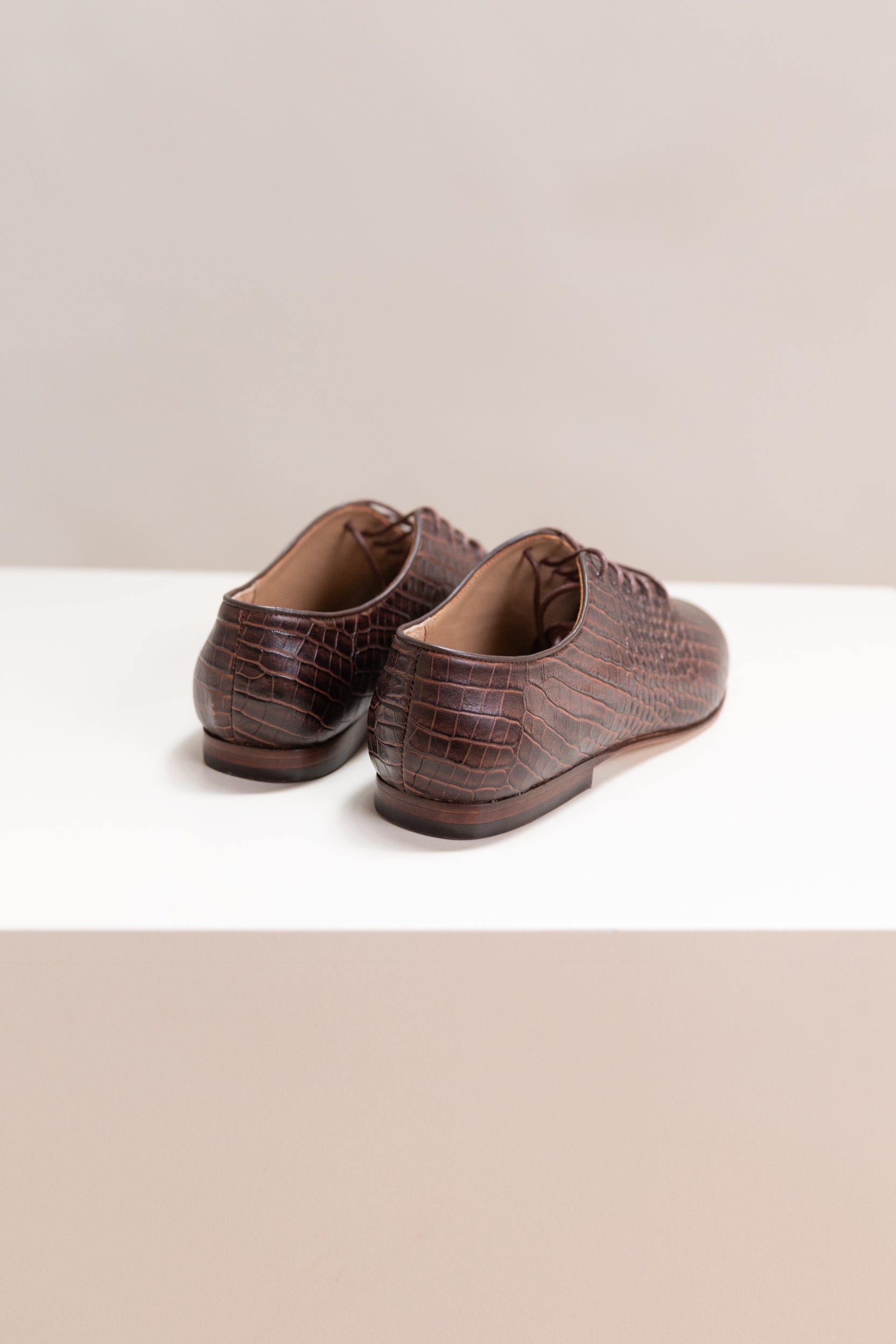 CLAUDETTE FLAT IN CHOCOLATE CROC