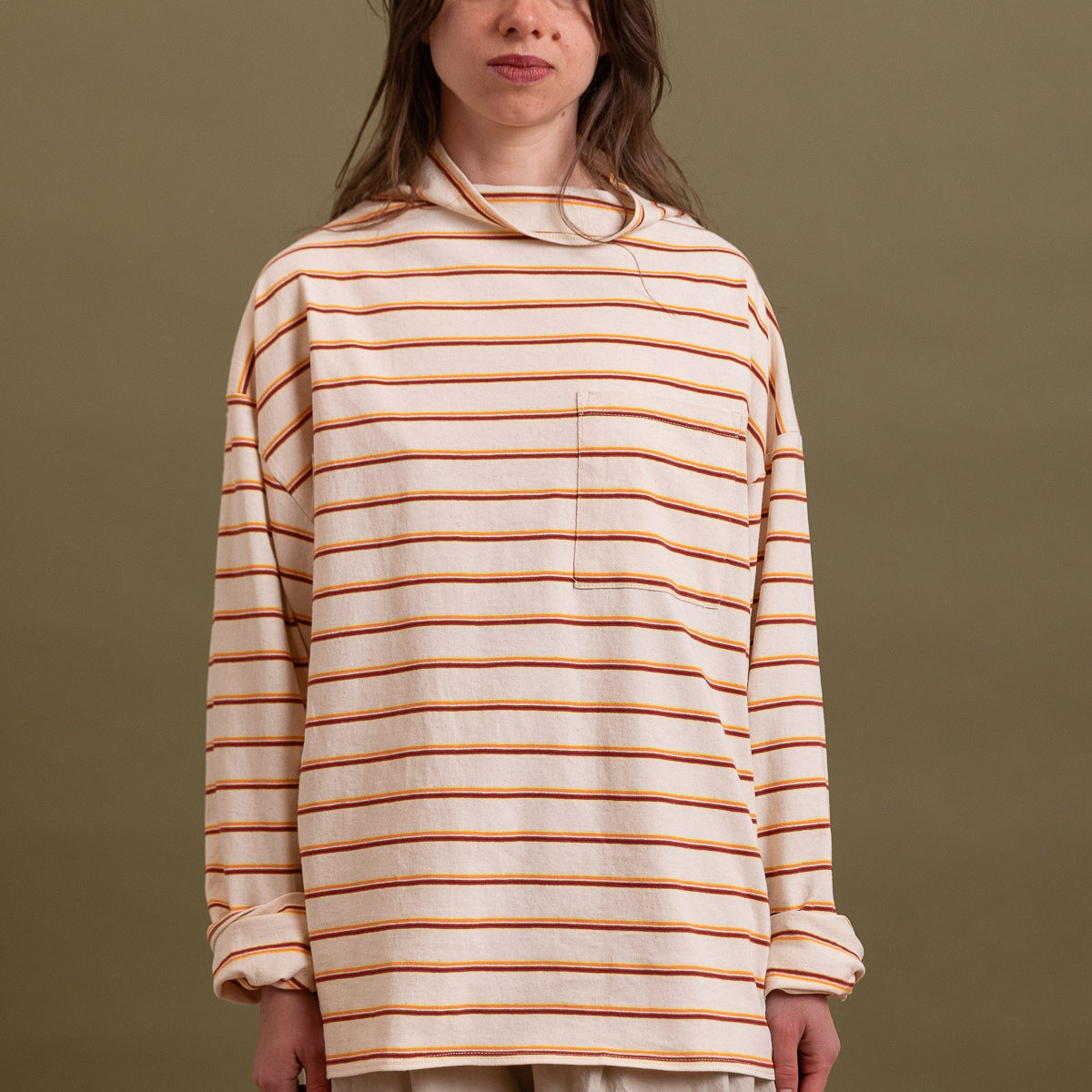 ONA LONGSLEEVE IN BROWN AND YELLOW STRIPE — Shop Boswell