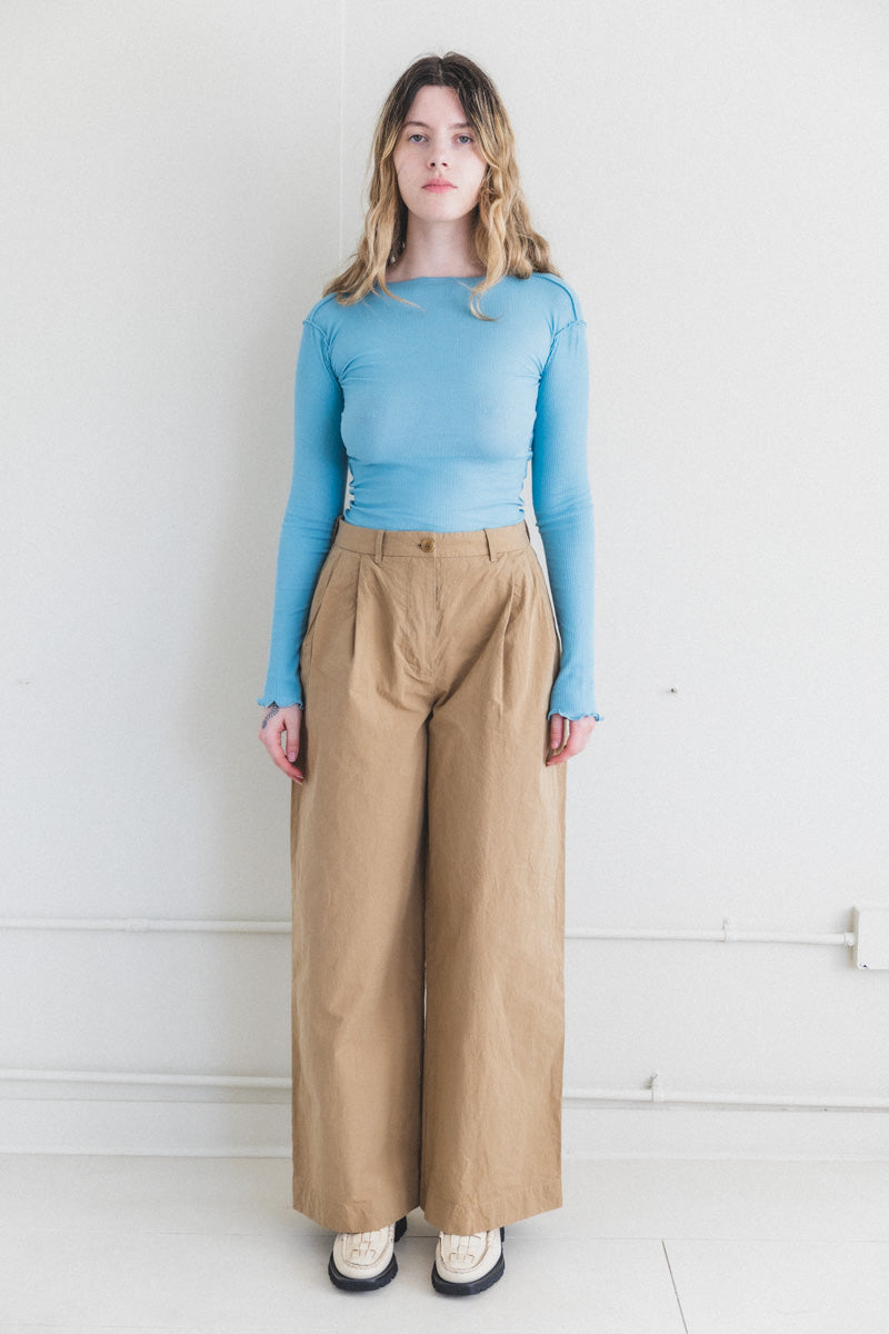 QQ PANT IN CAMEL CARD