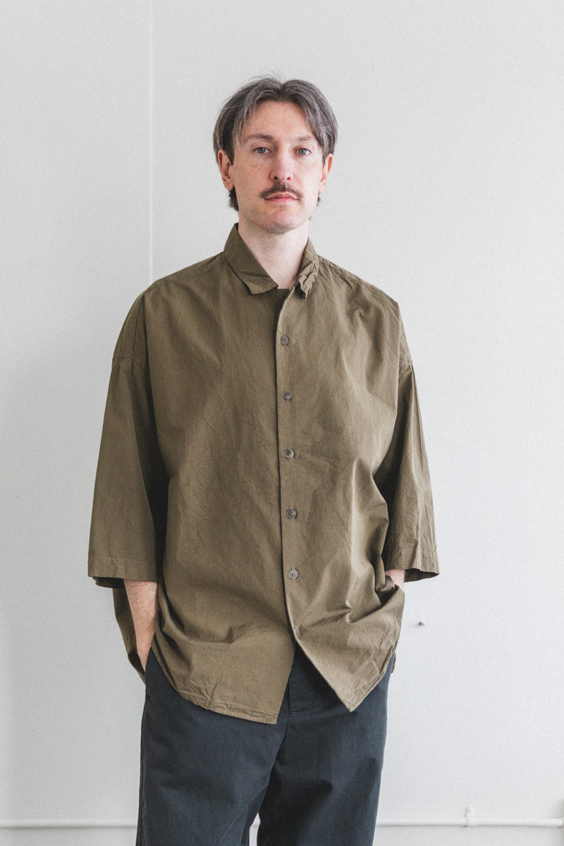 APRIL SHIRT IN LIGHT KHAKI PAPER COT
