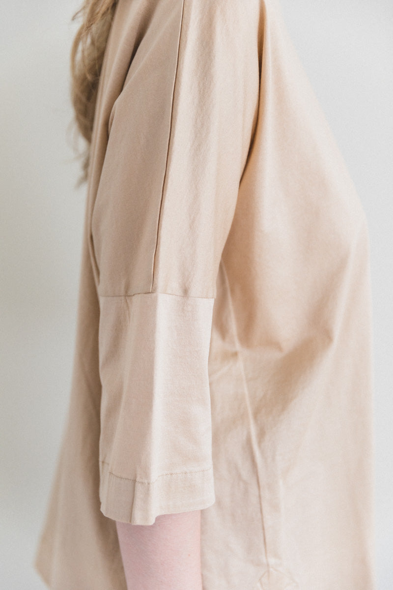 CAMISOLE TEE SHIRT IN BEIGE COTTON JERSEY