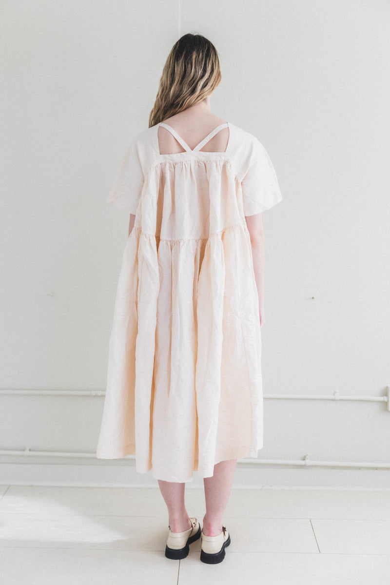 ELSA DRESS IN PEACH FINE