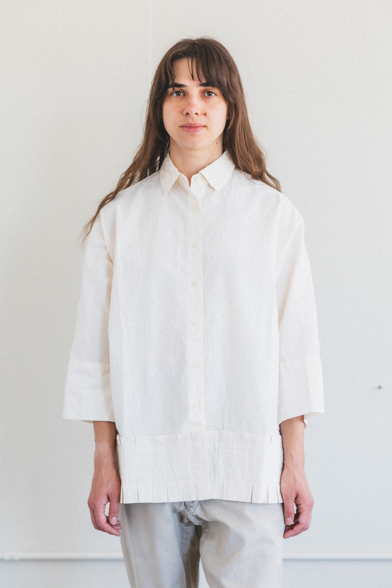 frilled white shirt
