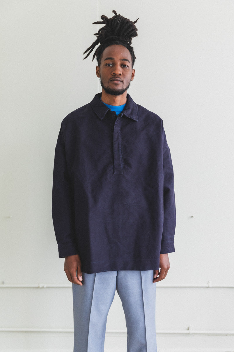 TEDY TOP IN DARK NAVY MOLESKIN