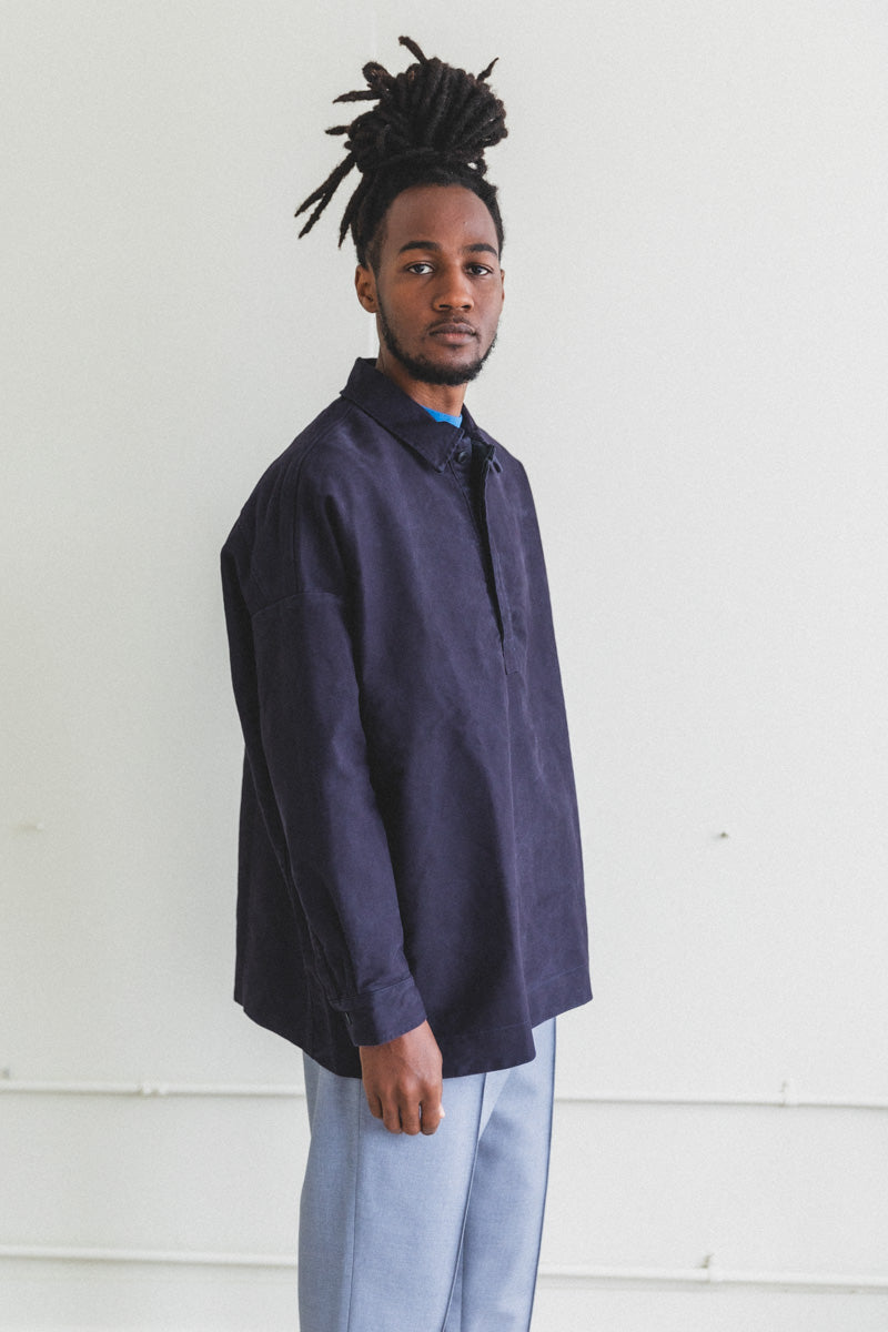 TEDY TOP IN DARK NAVY MOLESKIN