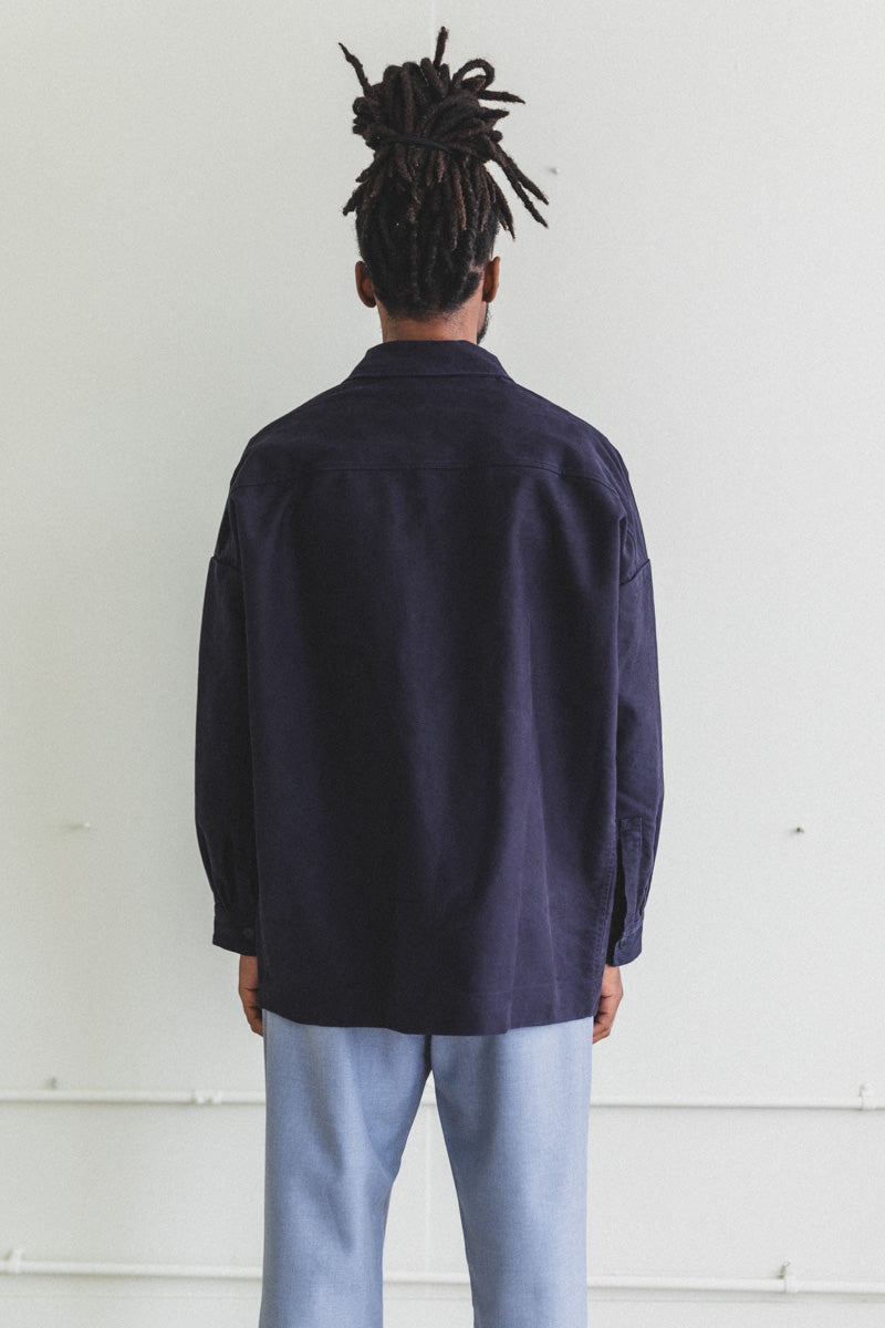 TEDY TOP IN DARK NAVY MOLESKIN