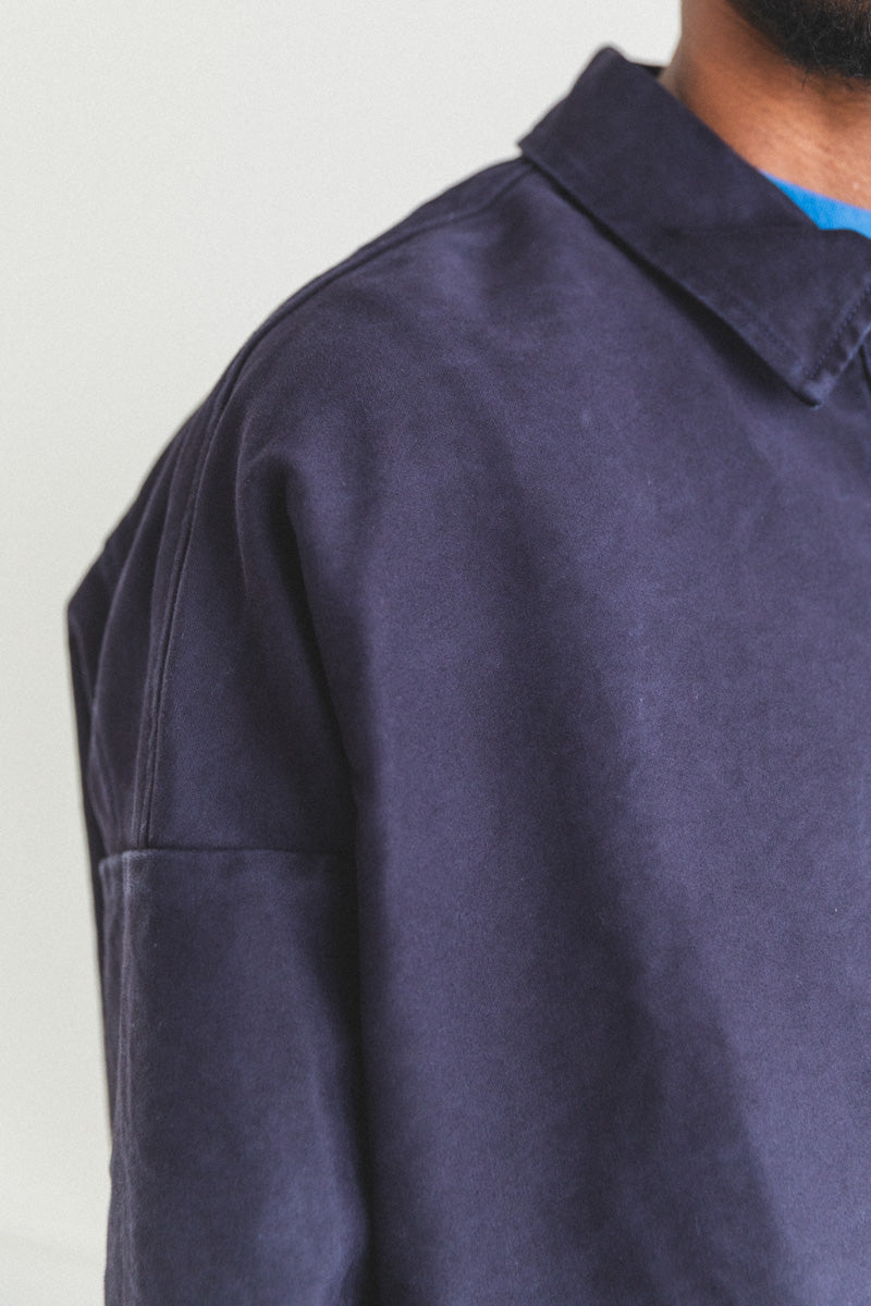 TEDY TOP IN DARK NAVY MOLESKIN