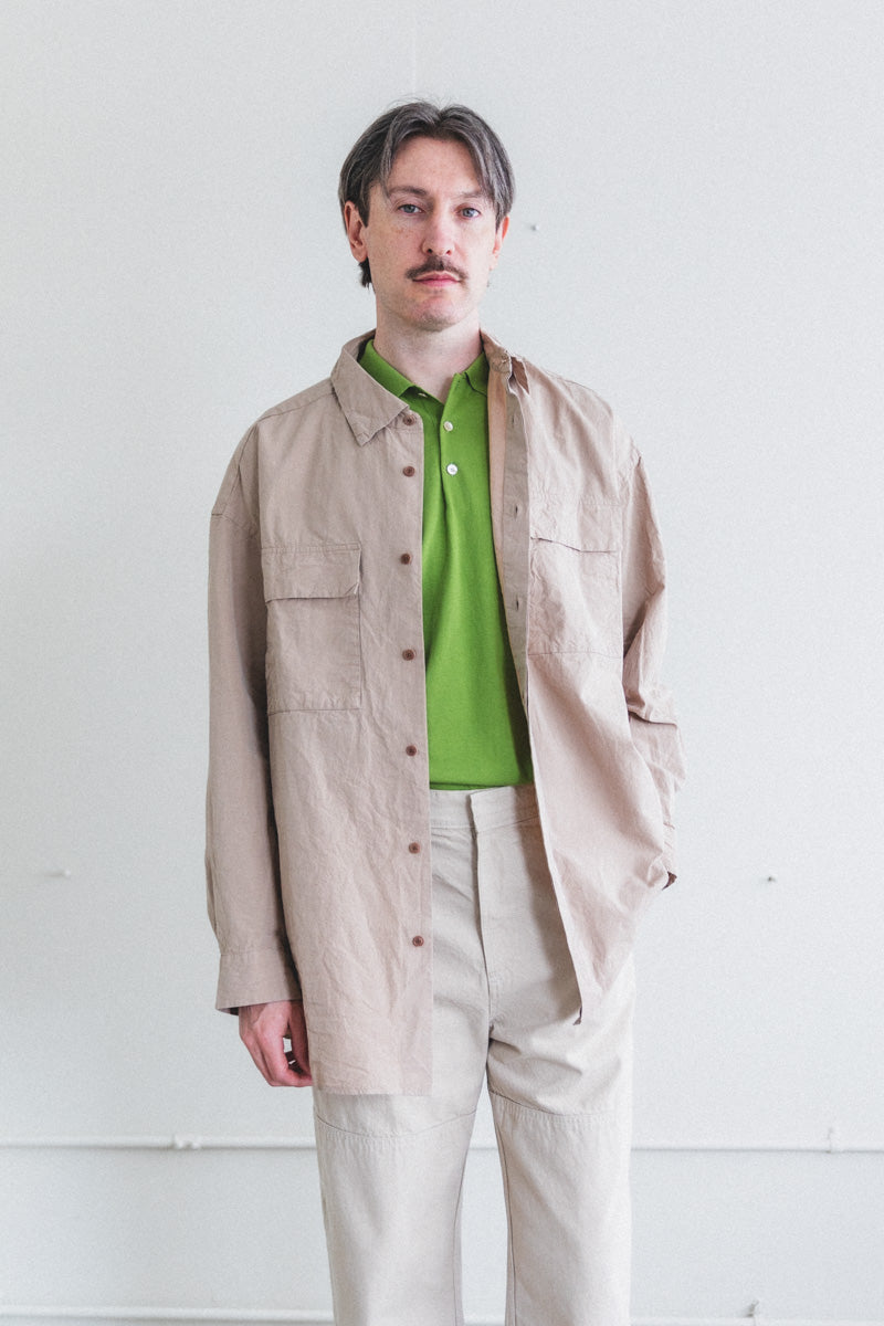 VOLUME SHIRT IN LIGHT BEIGE PAPER COT