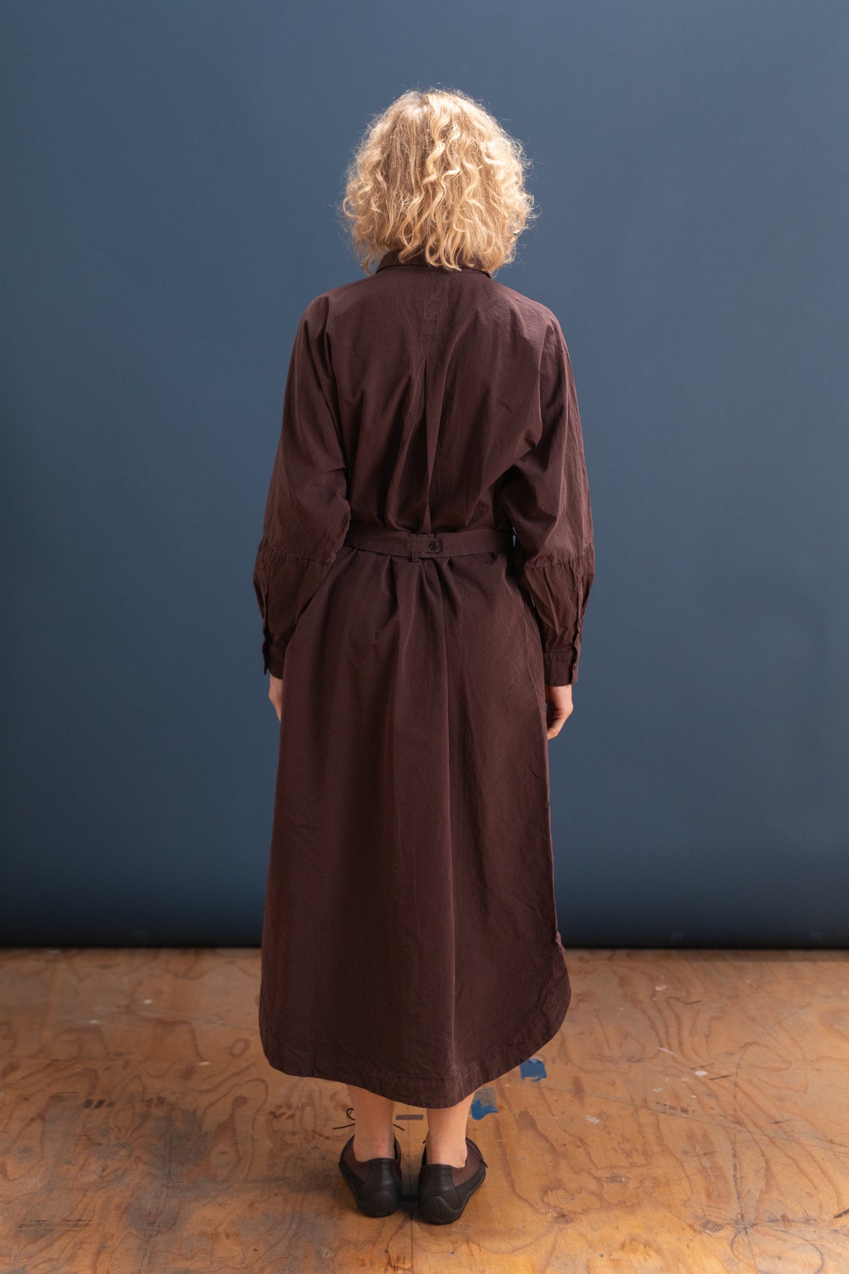 WAGA LONG SLEEVE DRESS IN EBONY PAPER COT