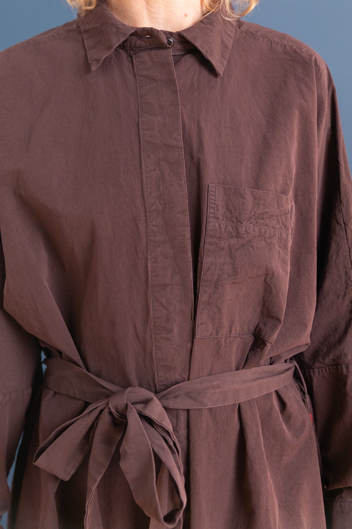 WAGA LONG SLEEVE DRESS IN EBONY PAPER COT