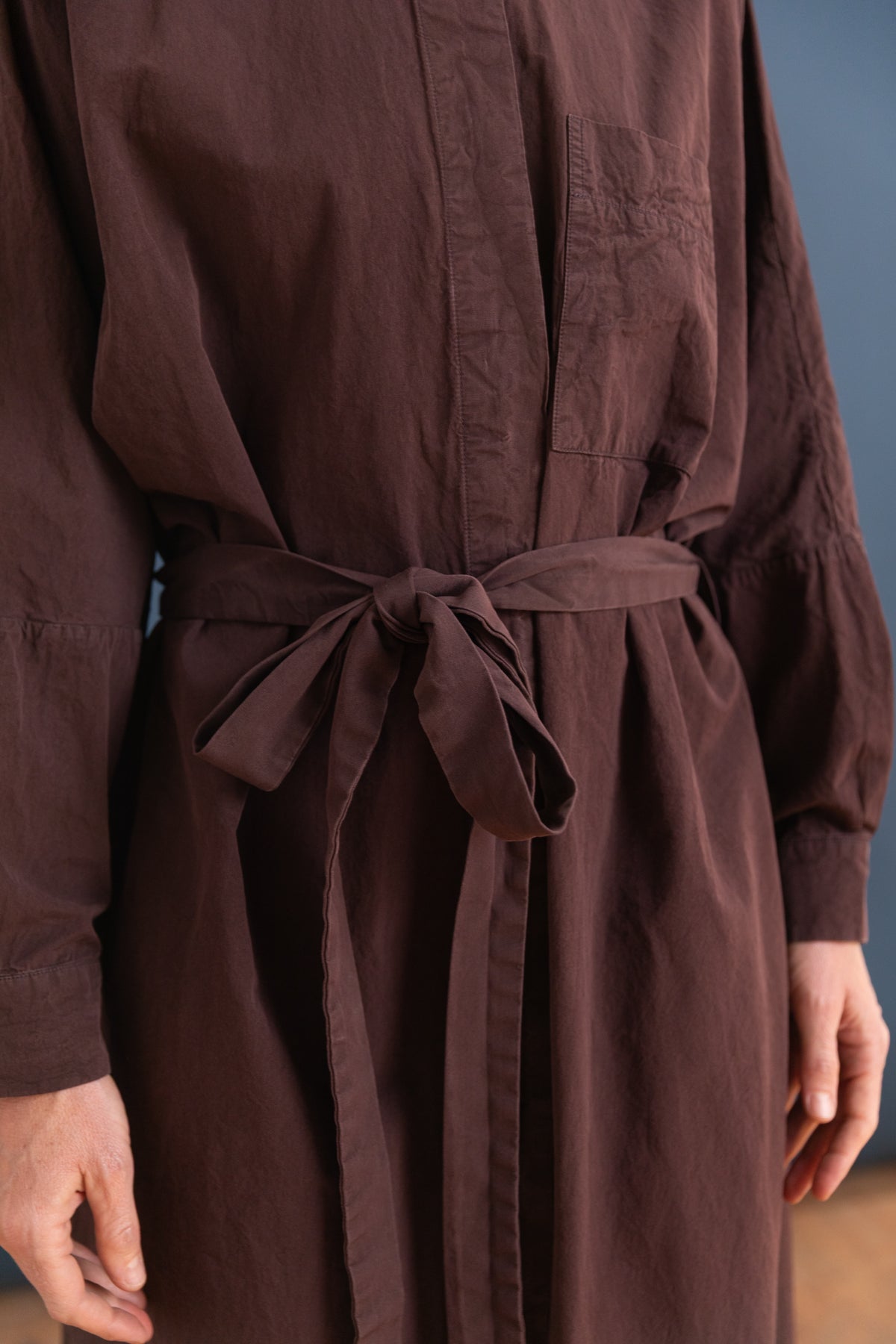 WAGA LONG SLEEVE DRESS IN EBONY PAPER COT