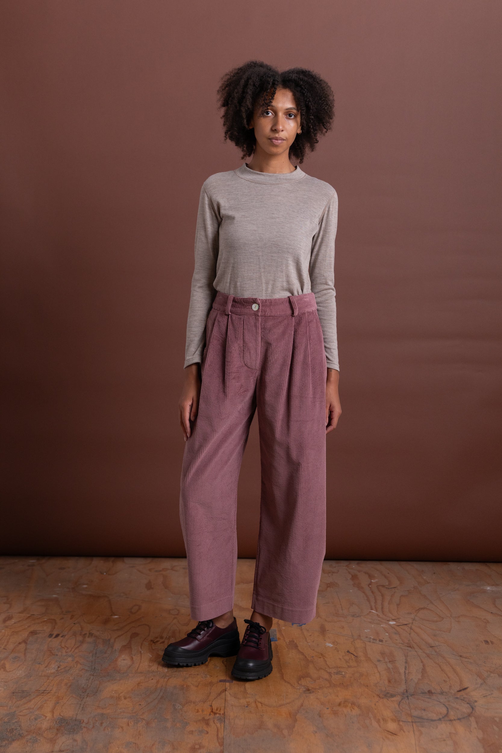 ROBYN TROUSER IN THISTLE JAPANESE COTTON CORDUROY