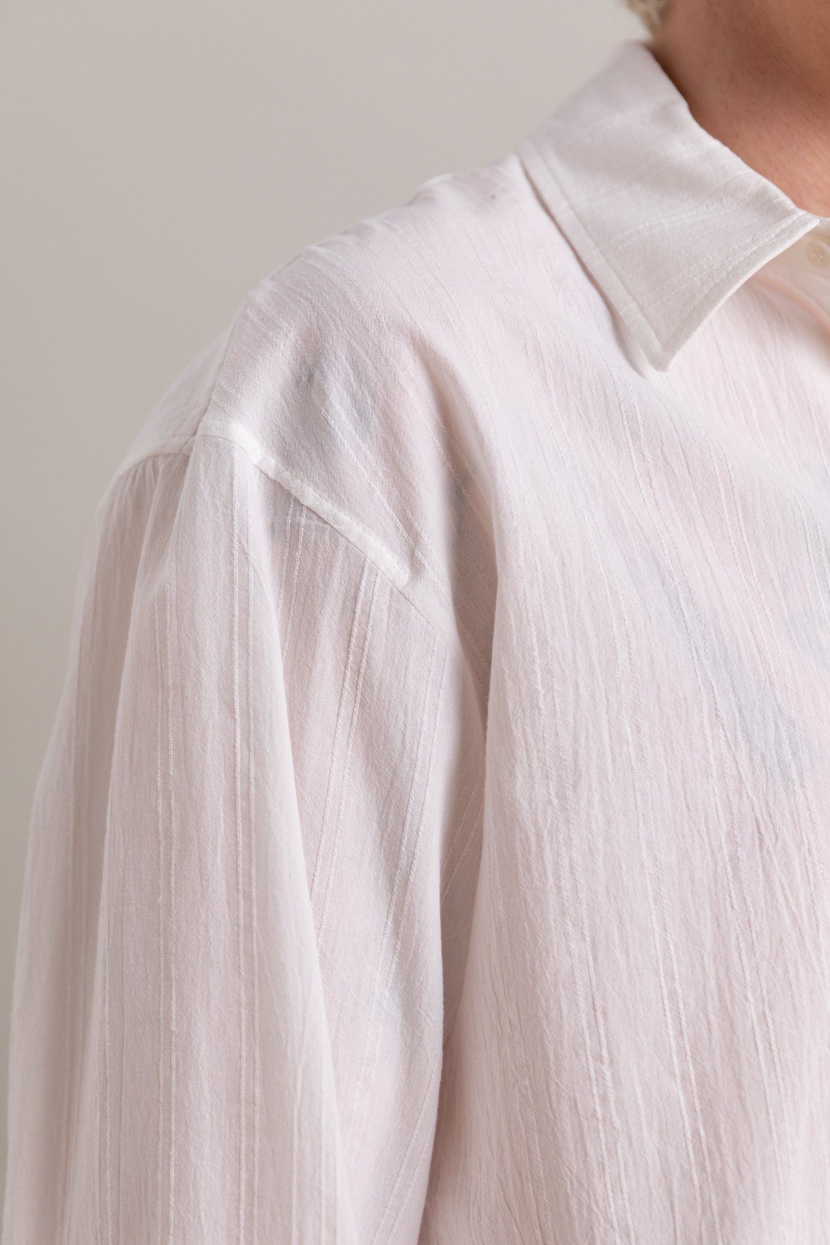 DENNIS SHIRT IN WHITE JAPANESE DOBBY CHAMBRAY COTTON