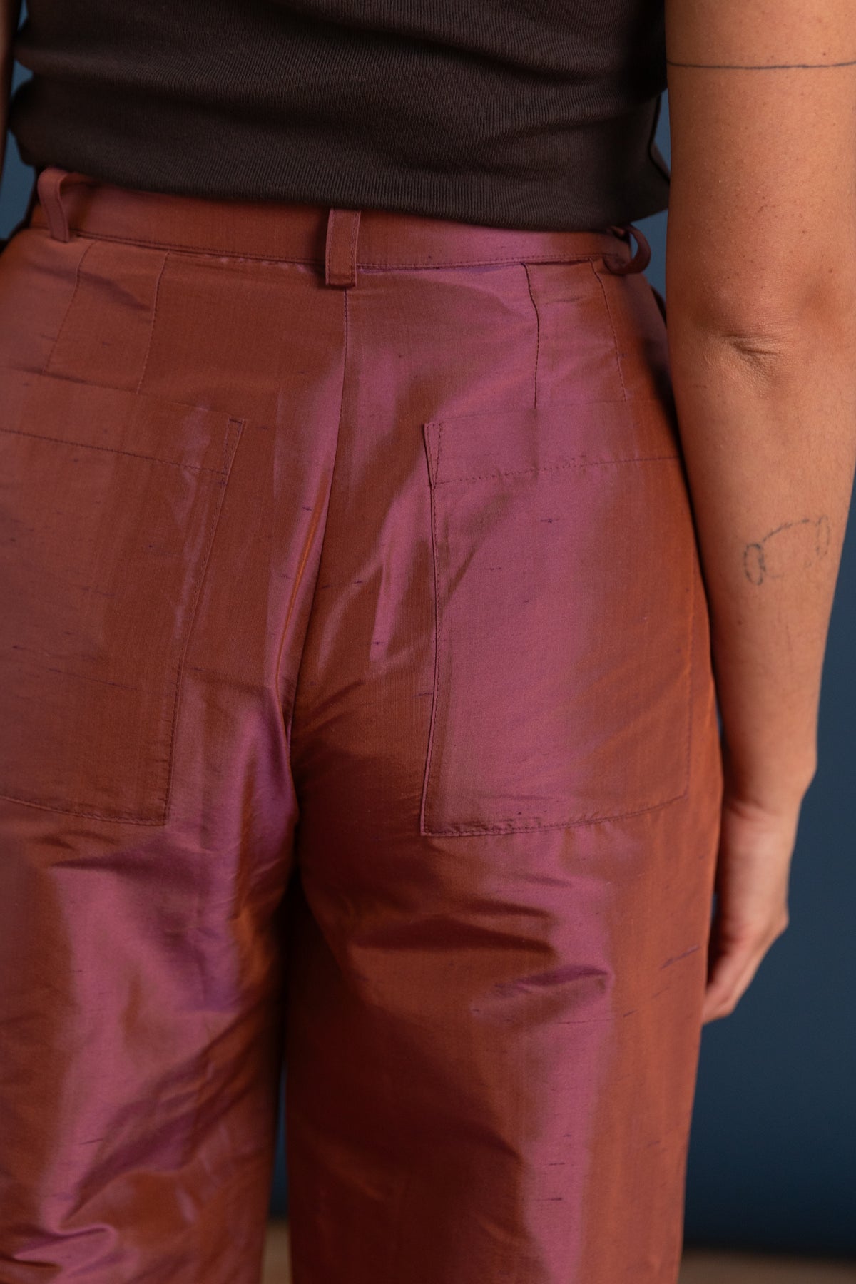 GEORGIA TROUSER IN JAM SILK DUPION